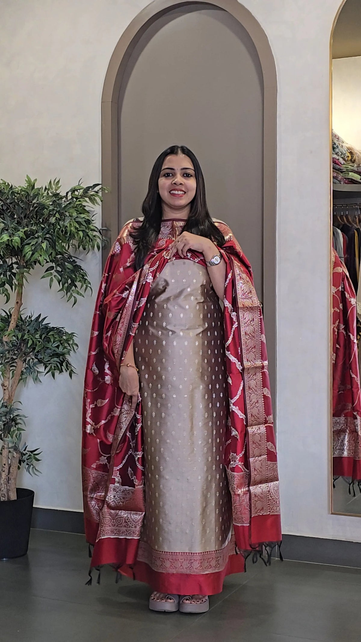 Soft Silk Banarasi Salwarsuit - SC 10627