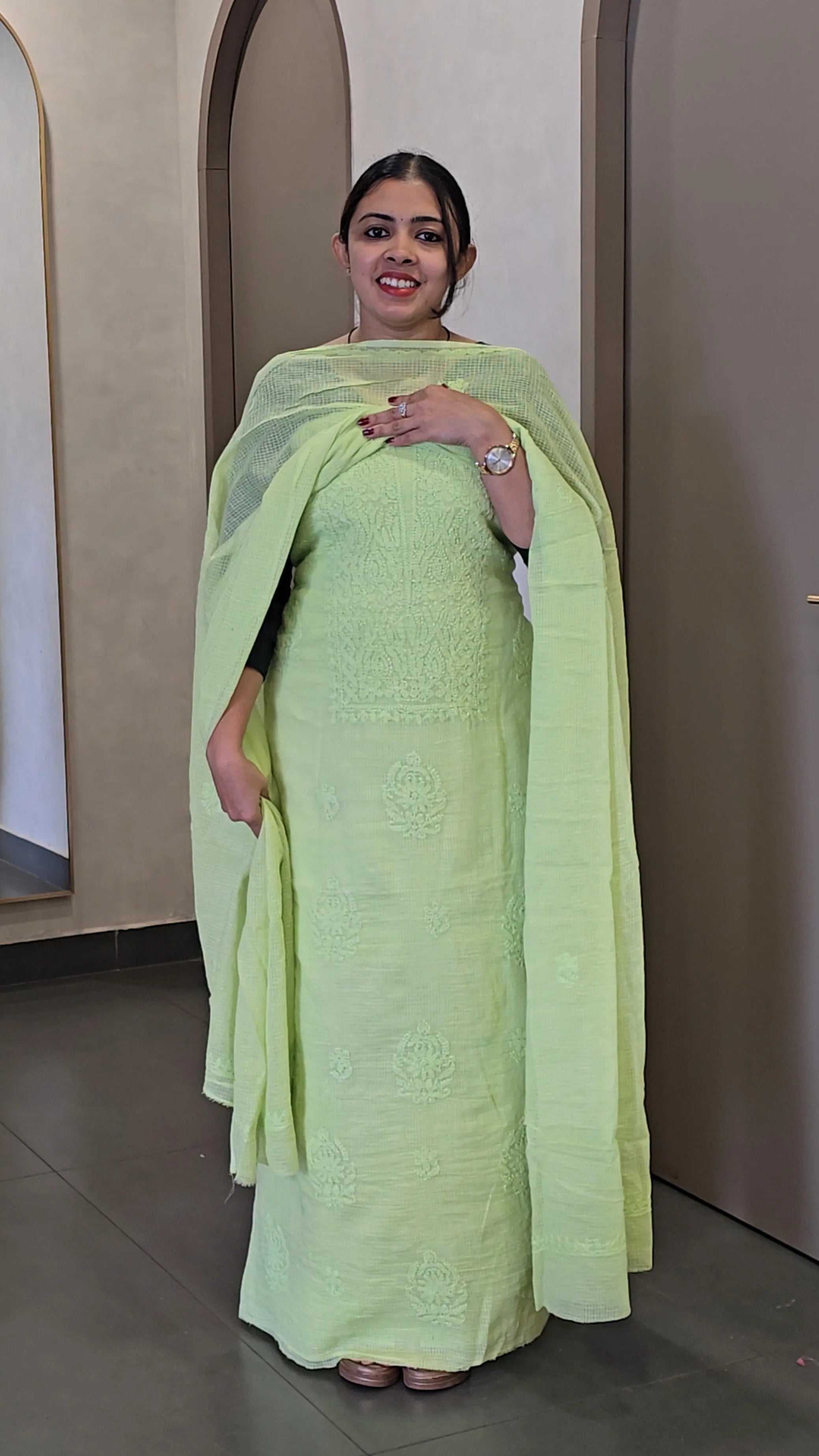 Premium Cotton Kota Chikanakari Salwarsuit - SC 10394