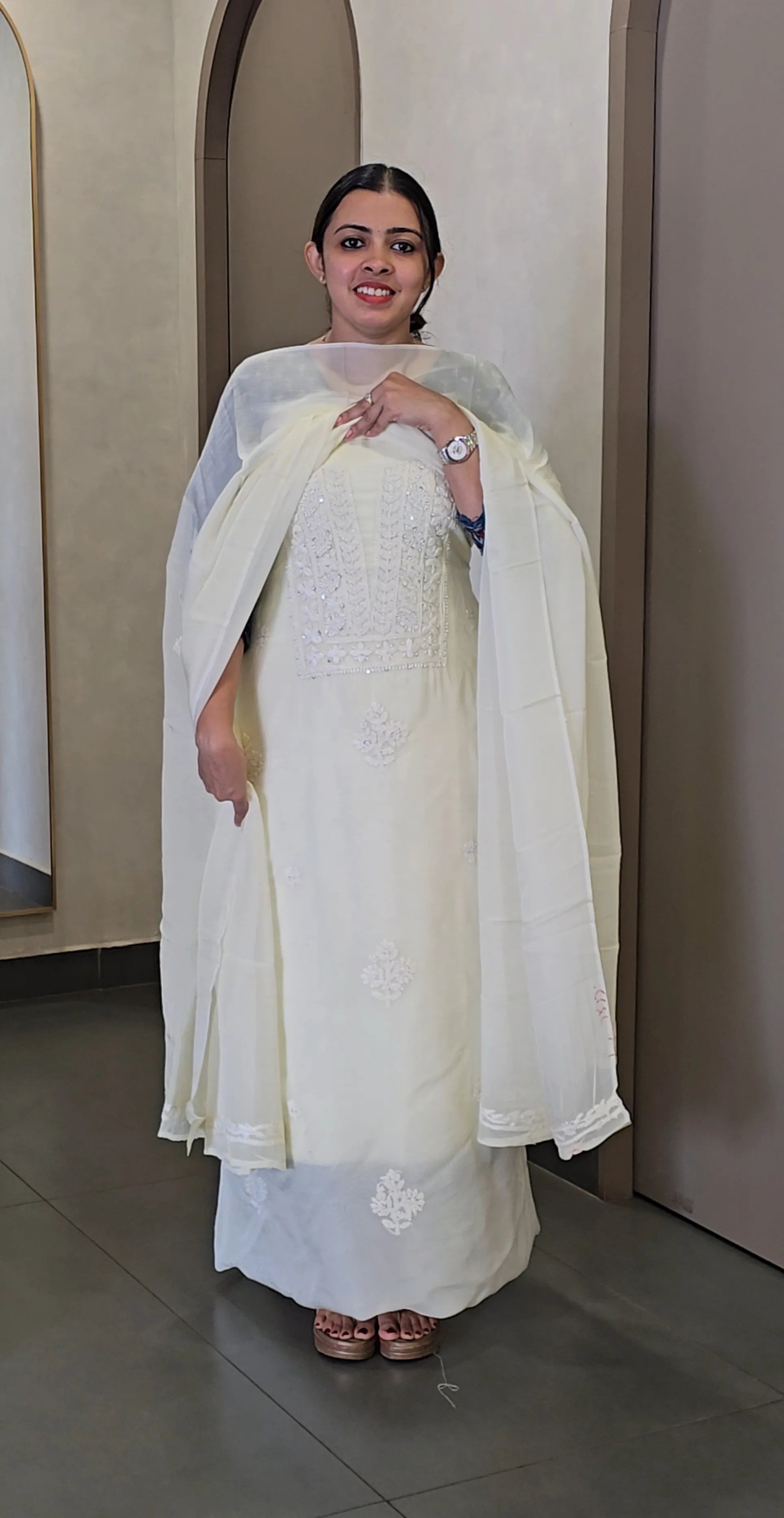 Premium Viscose Organza Chikankari Salwarsuit - SC 10579