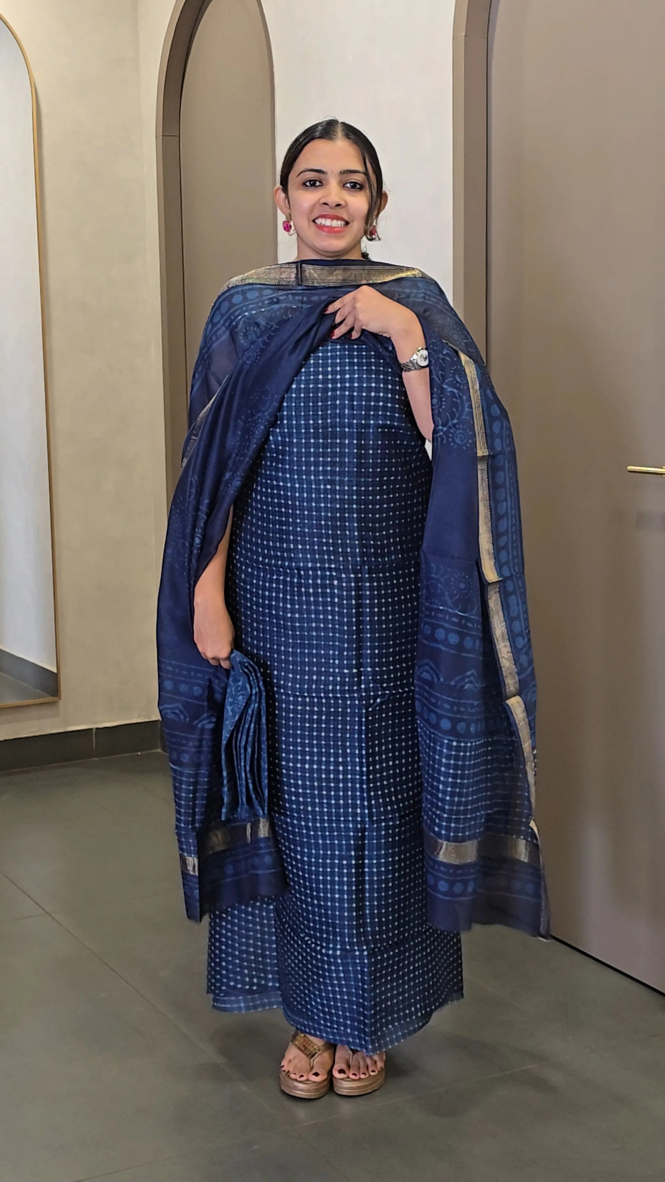 Maheshwari Silk Salwarsuit - SC 10141