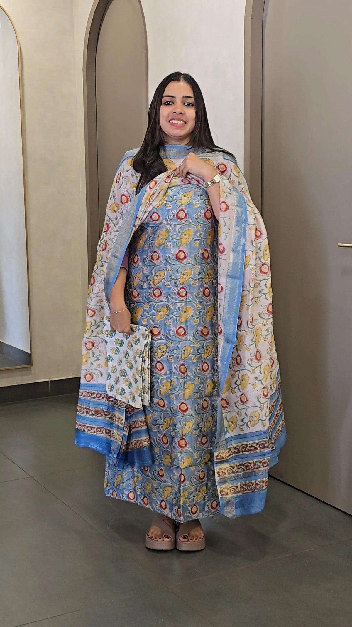 Maheshwari Silk Salwarsuit - SC 10816