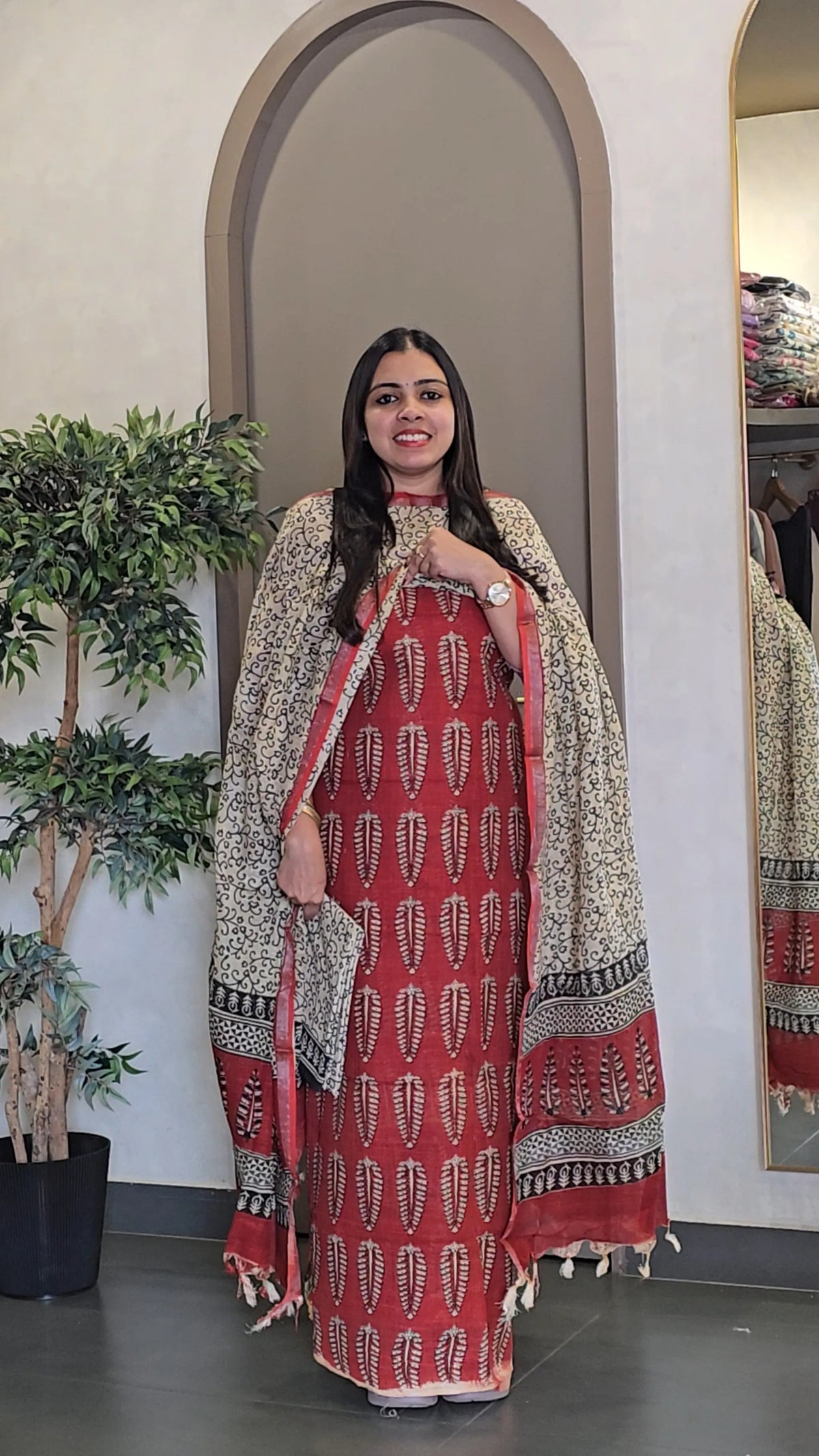 Semi-Linen Salwarsuit - SC 10844