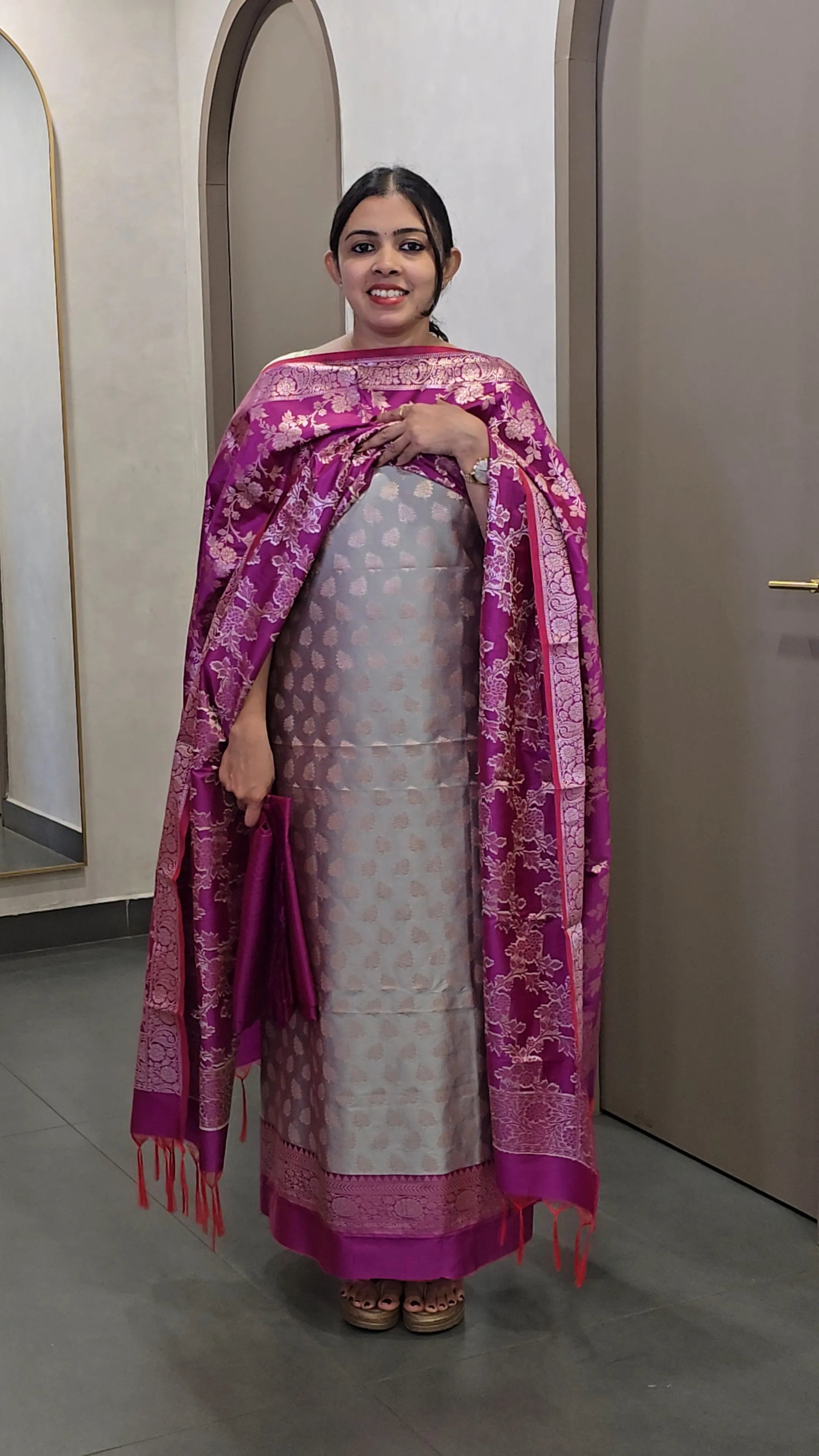 Soft Silk Banarasi Salwarsuit - SC 10254