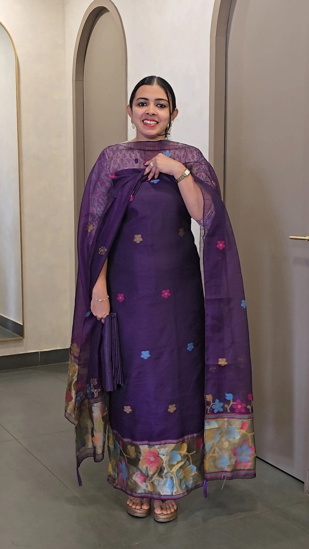 Silk Chanderi Salwarsuit - SC 10779