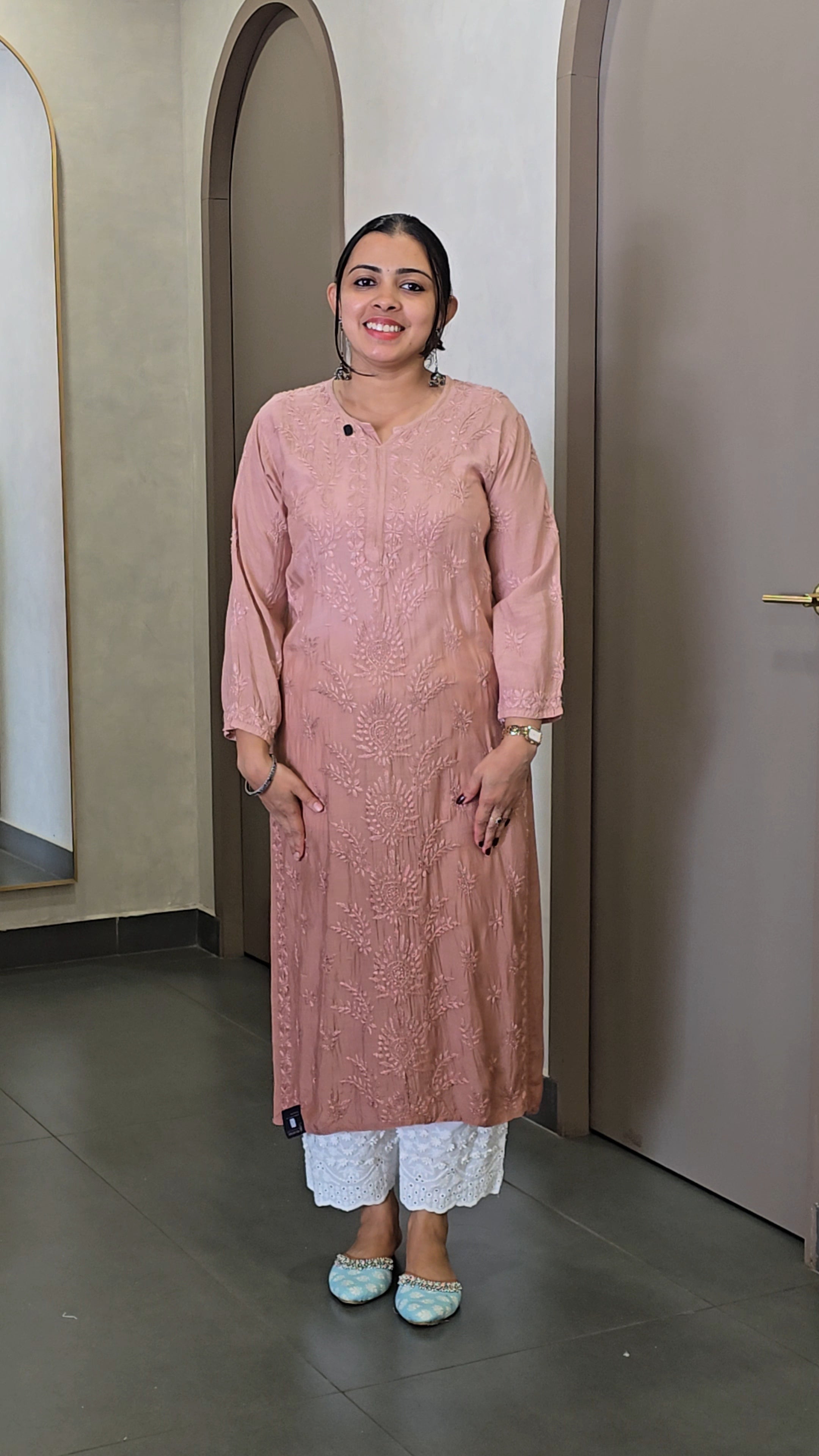 Pure Viscose Rayon Chikankari Kurtha - SC 10148