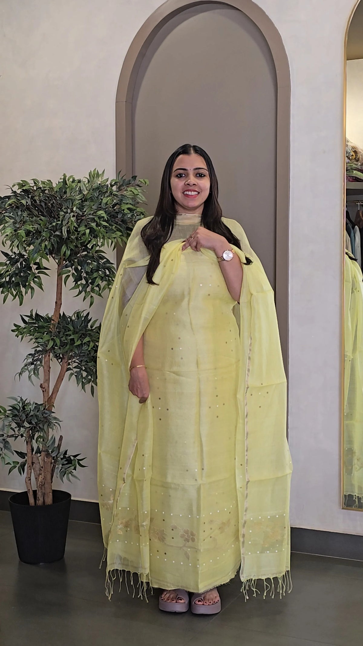 Pure Tussar Organza Salwarsuit - SC 10858