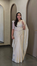 Premium Crushed Organza Saree - SC 10206