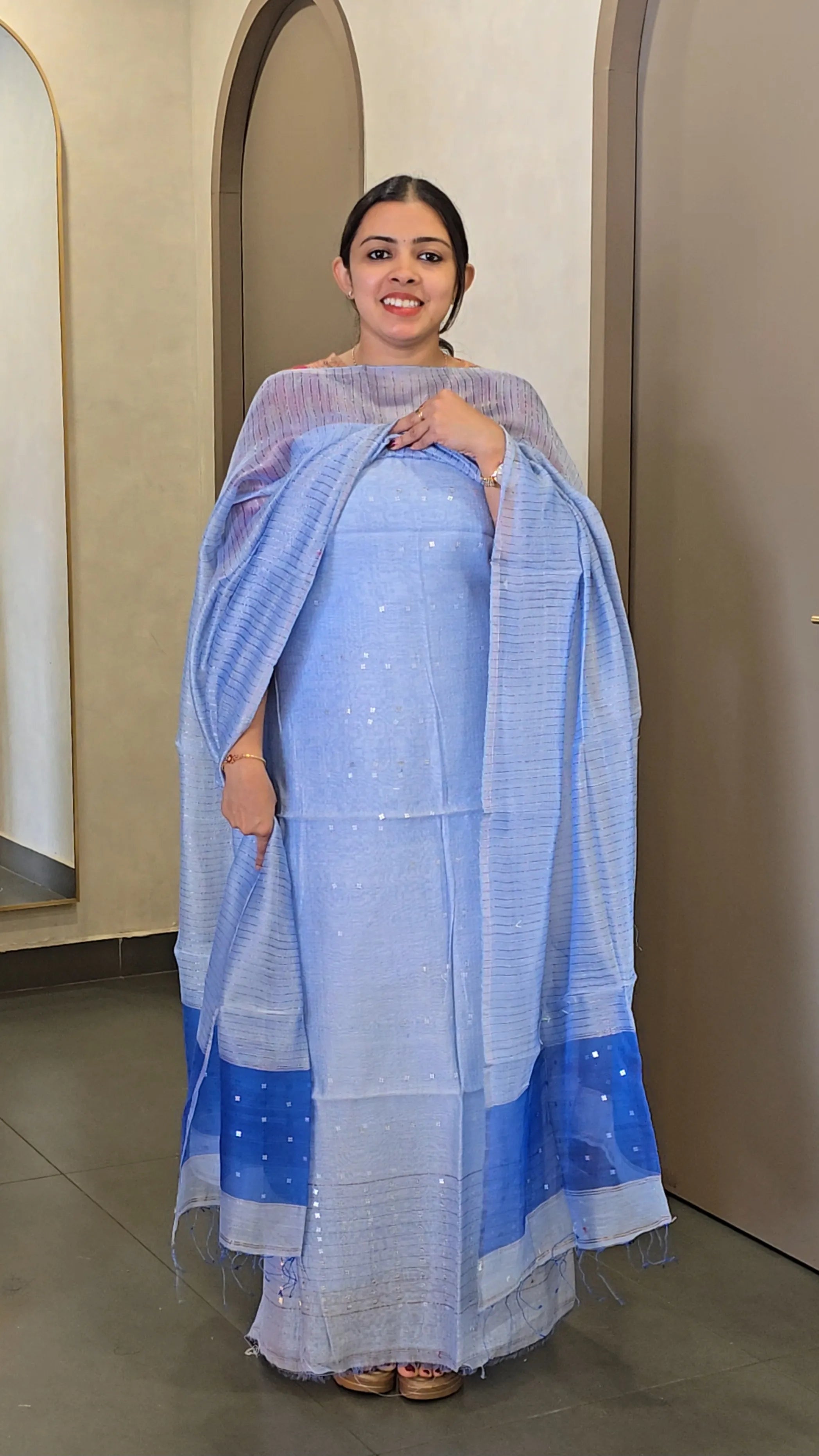 Pure Tussar Organza Salwarsuit - SC 10491