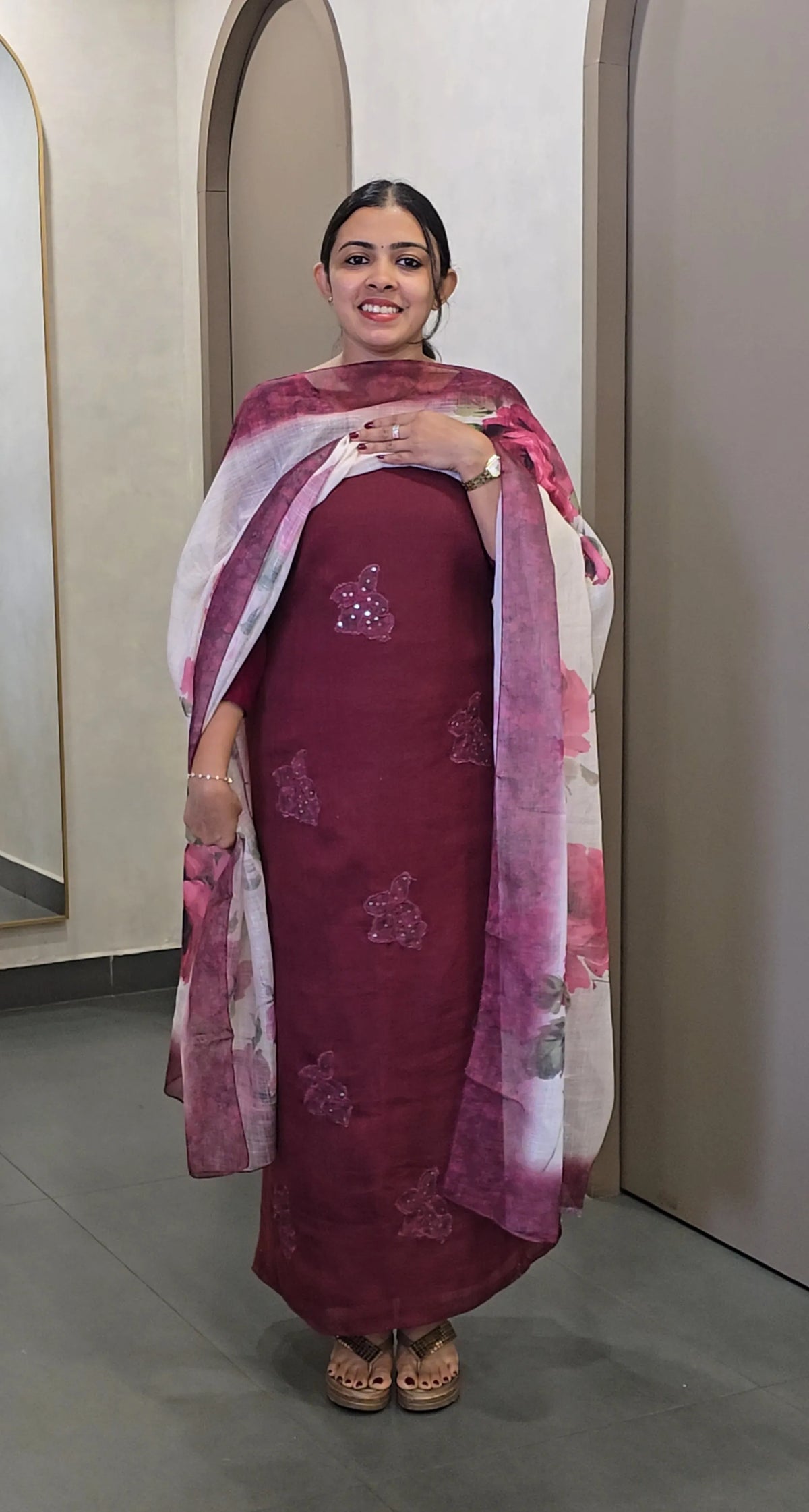 Semi-Linen Salwarsuit - SC 10695
