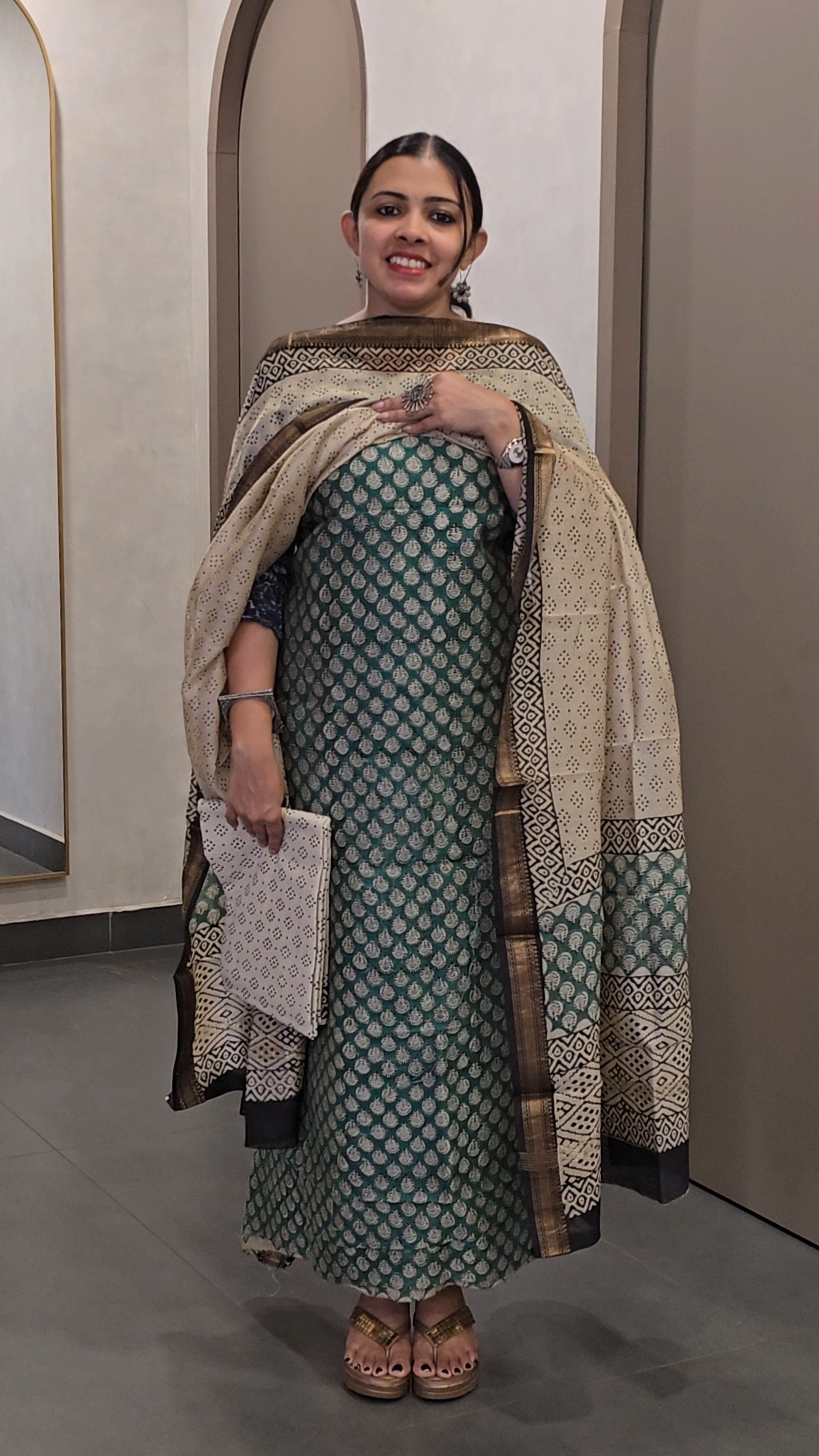 Maheshwari Silk Salwarsuit - 10021
