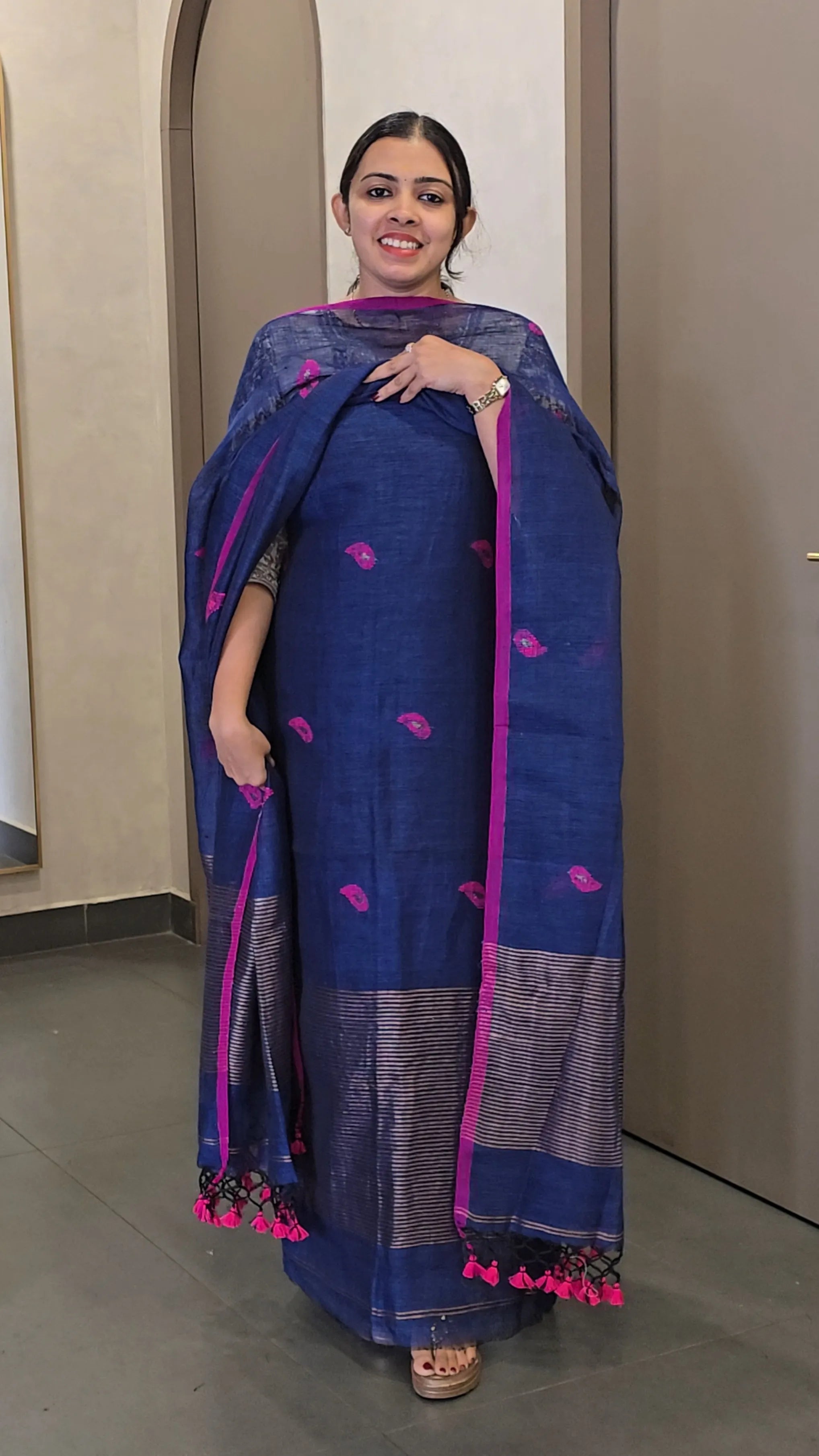 Pure Handloom Linen Salwarsuit- SC 10625