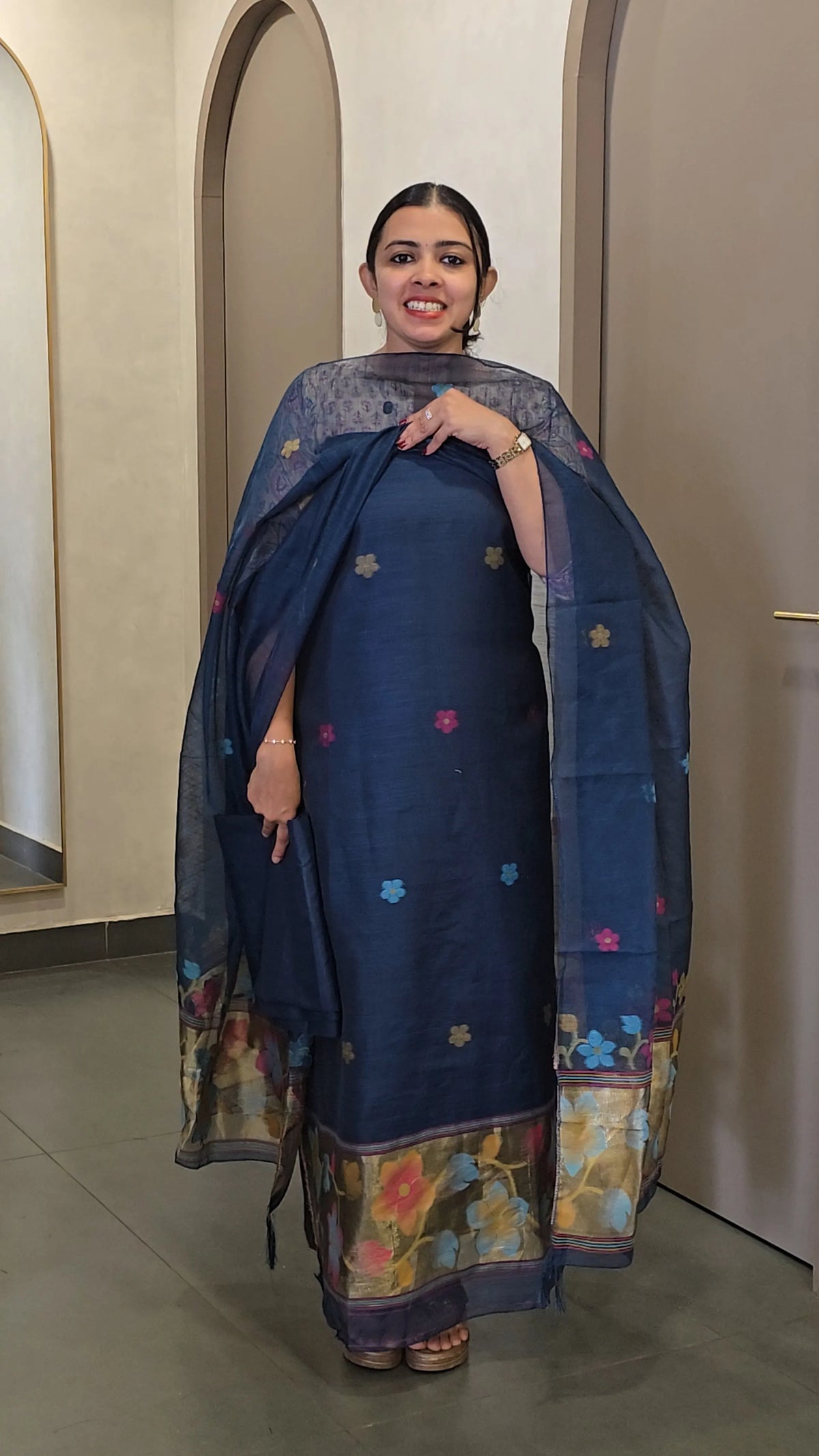 Silk Chanderi Salwarsuit - SC 10779