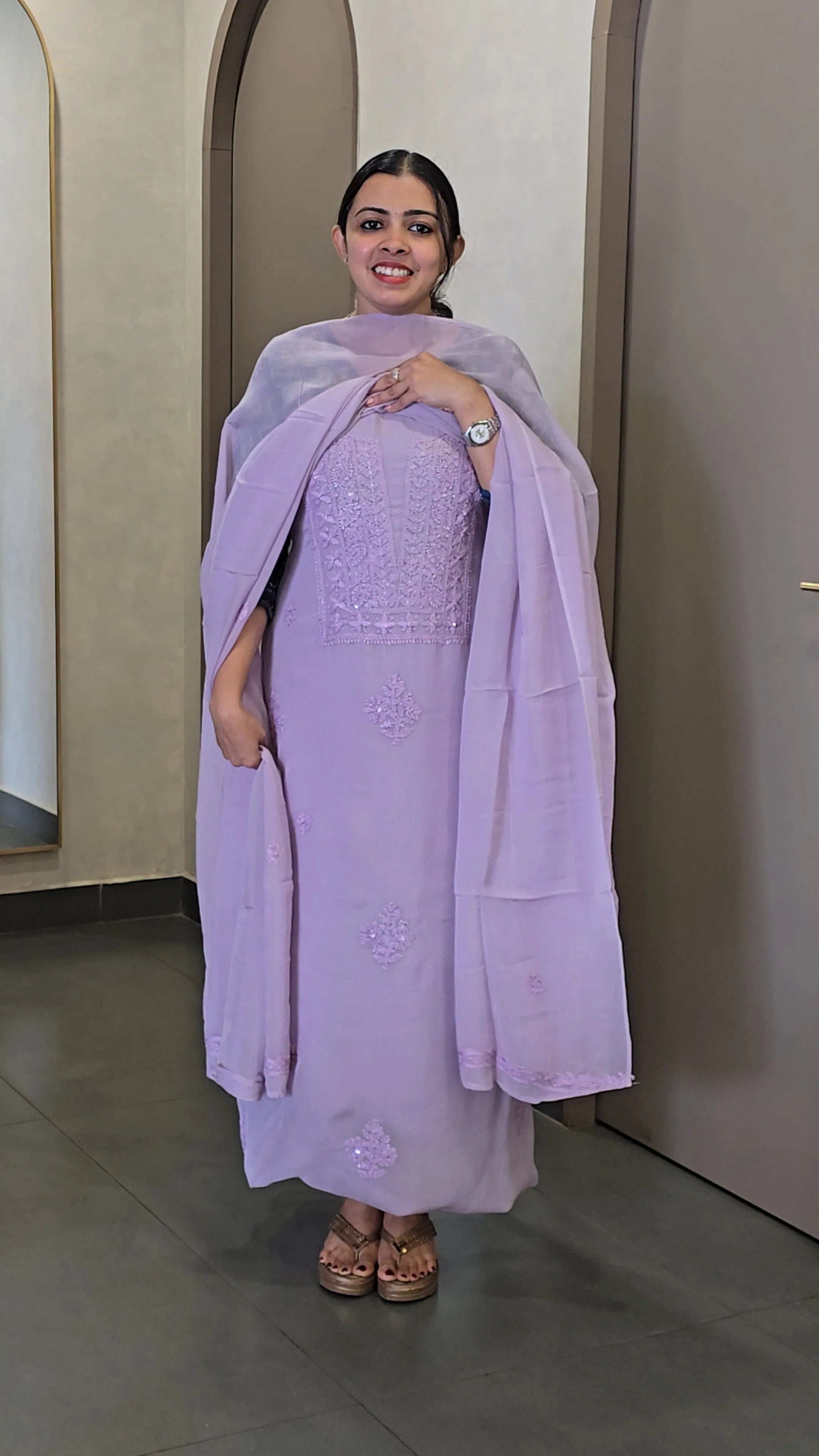 Premium Viscose Organza Chikankari Salwarsuit - SC 10579