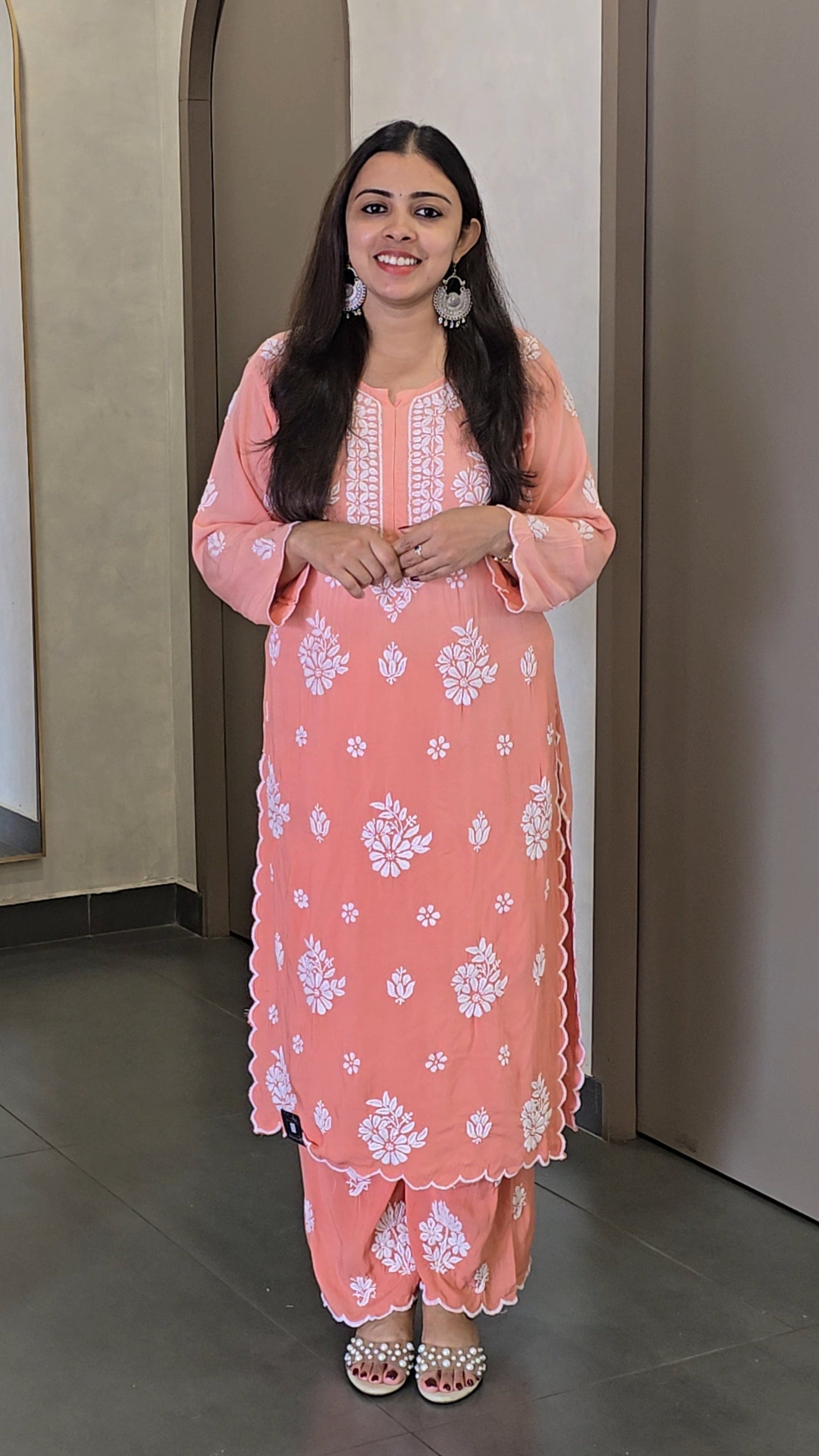 Ombre Dyed Chikankari Co-ord Set - SC 10150
