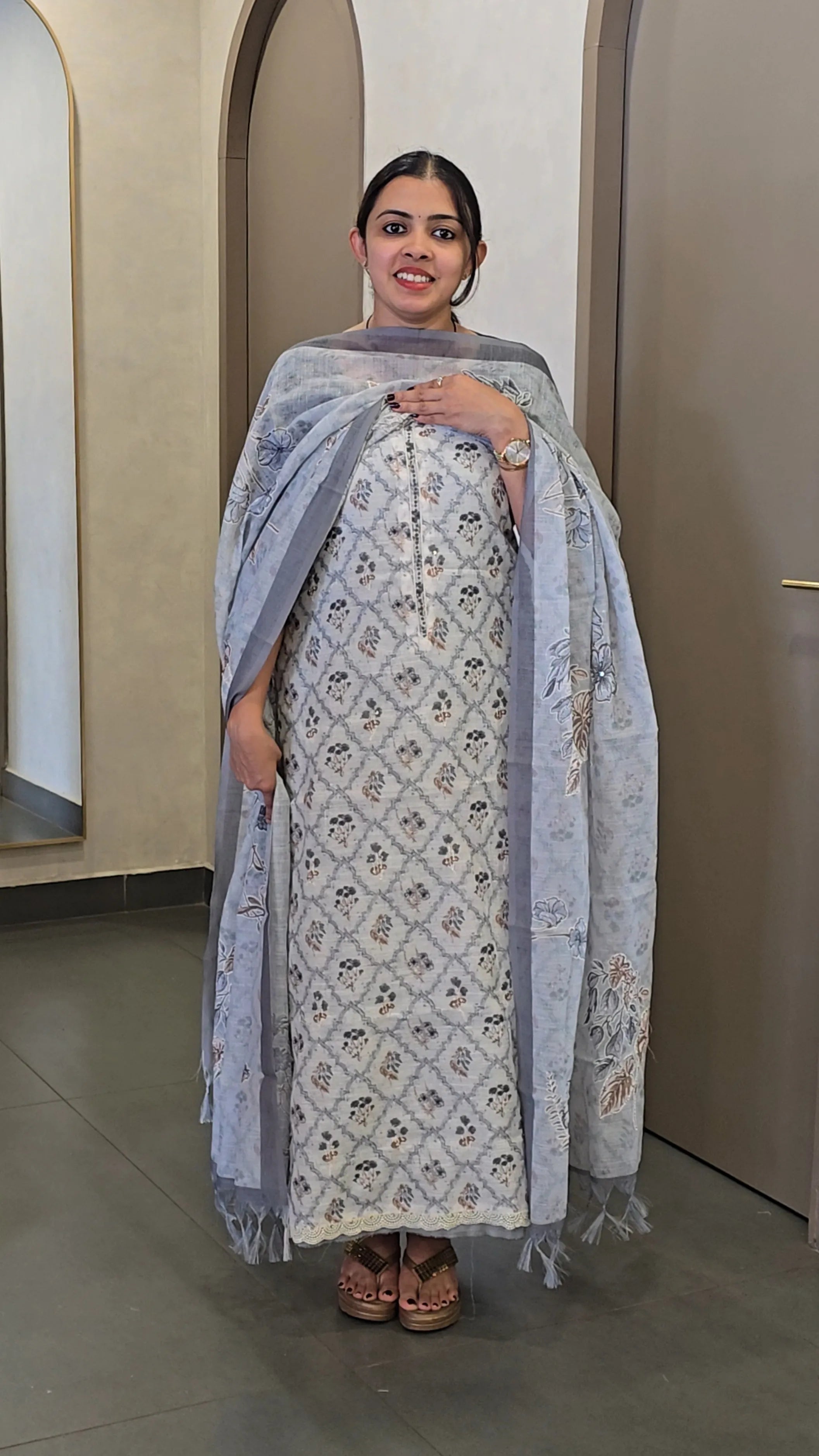 Pure Linen Salwar Suit - SC 10305