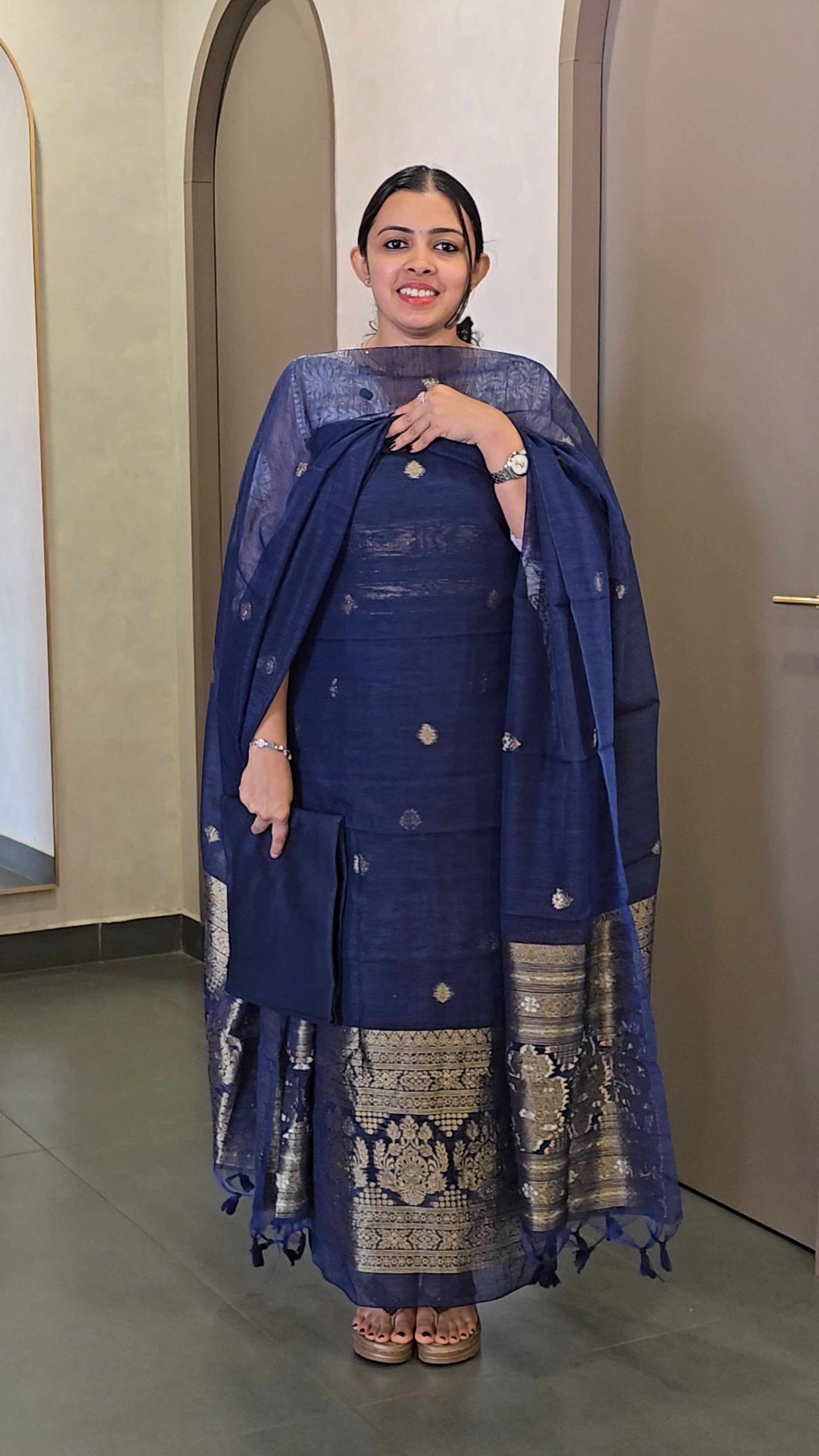 Banarasi Chanderi Salwarsuit - SC 10412