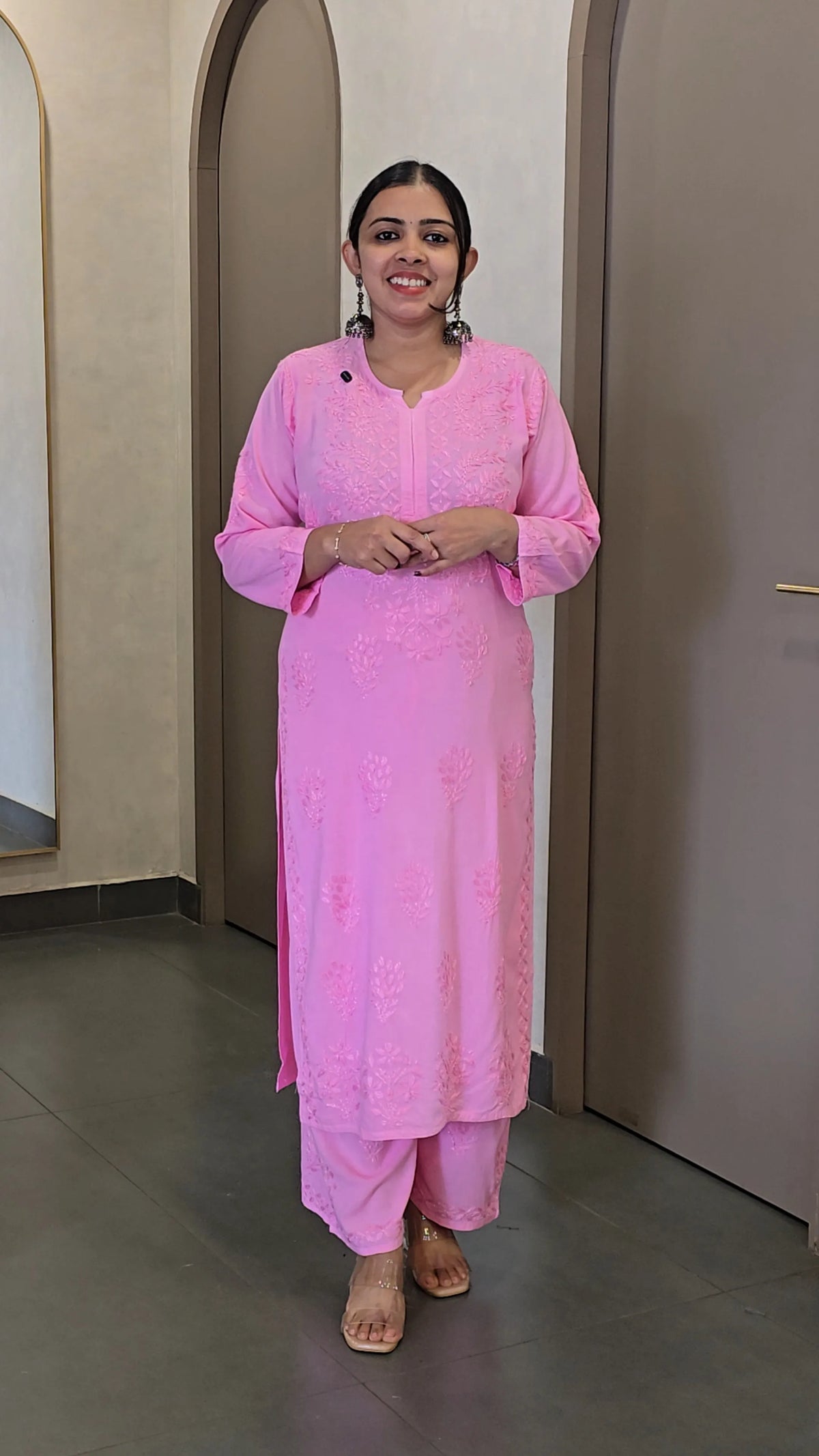 Cotton Rayon Chikankari Co-Ord Set - SC 10796