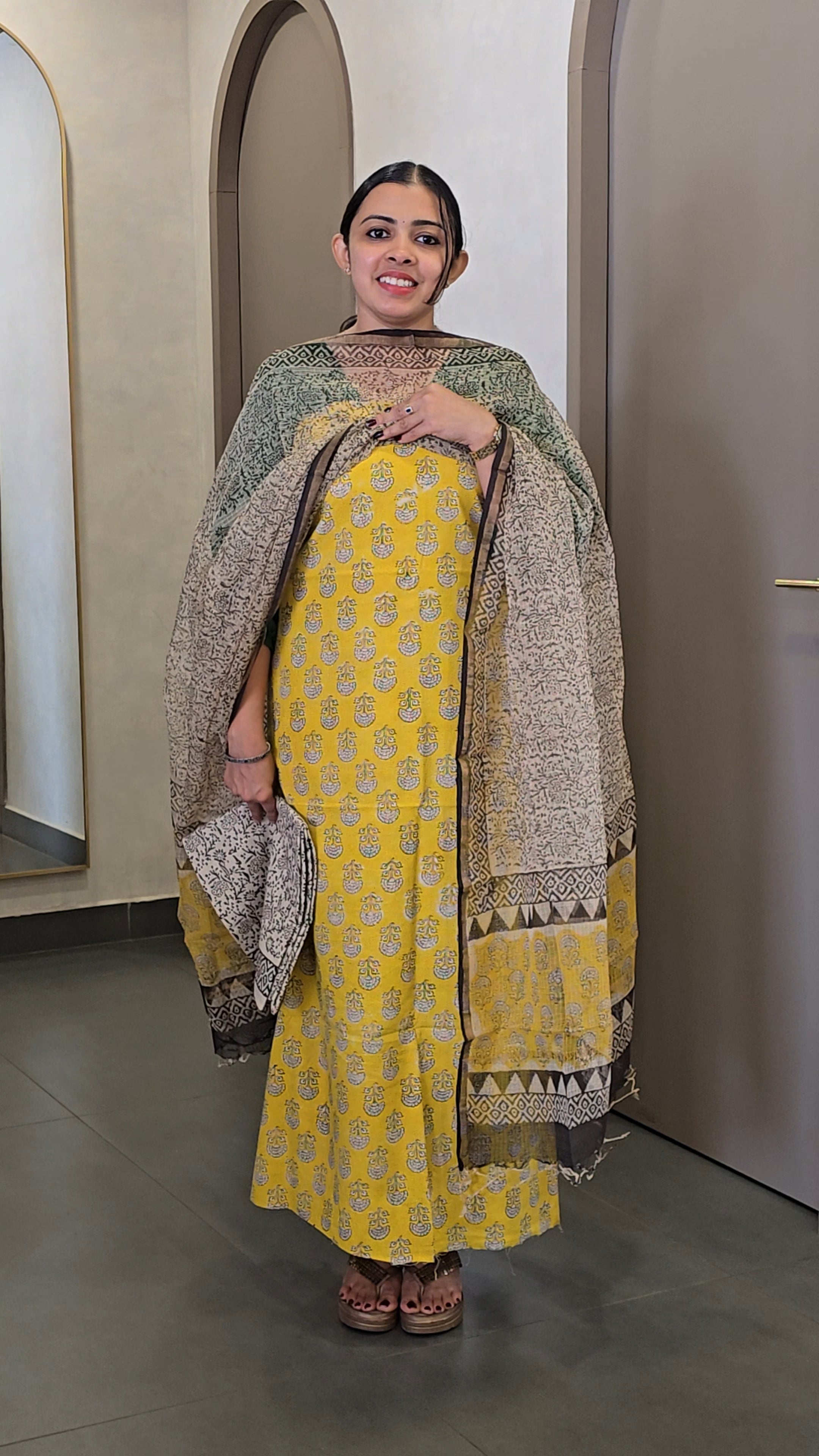 Cotton Salwarsuit with Kota Doria Dupatta - SC 10020