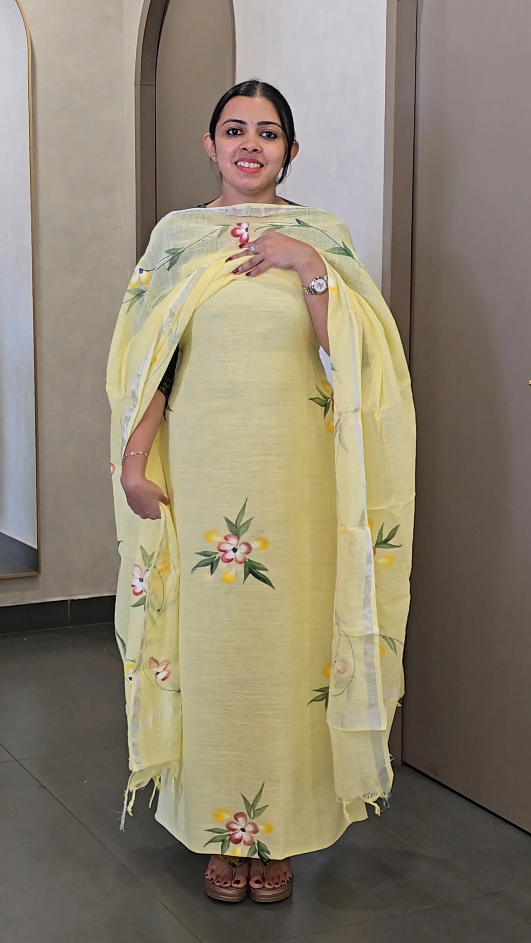 Semi-Linen Salwarsuit -SC 10665