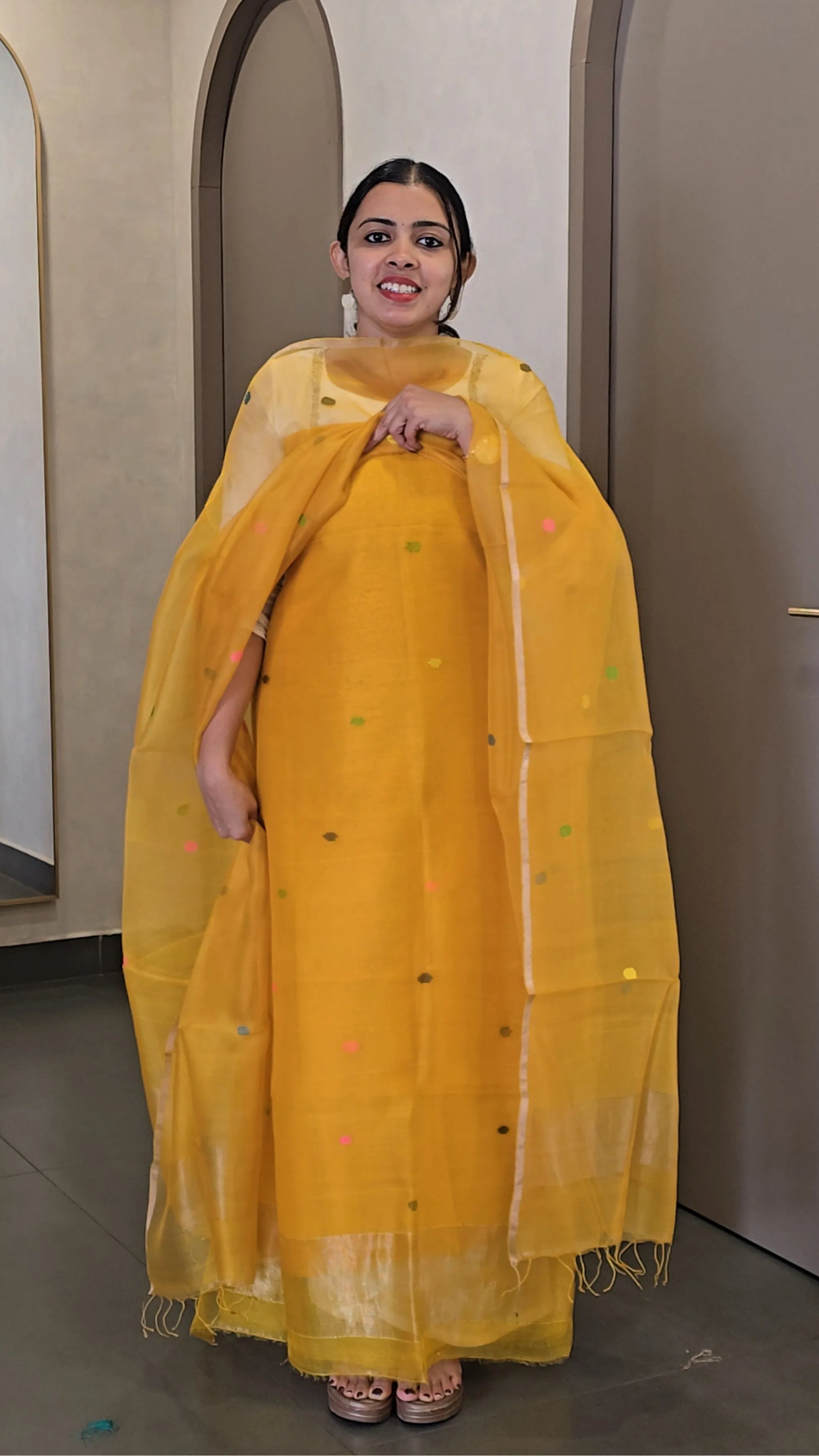 Pure Tussar Organza Salwarsuit - SC 10056