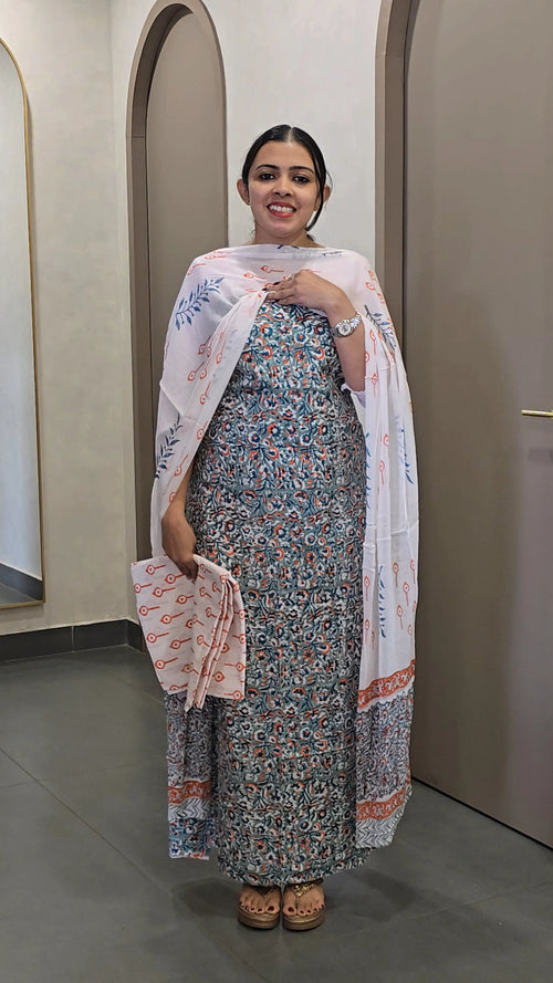 Cotton Salwarsuit with Chiffon Dupatta - SC 10332