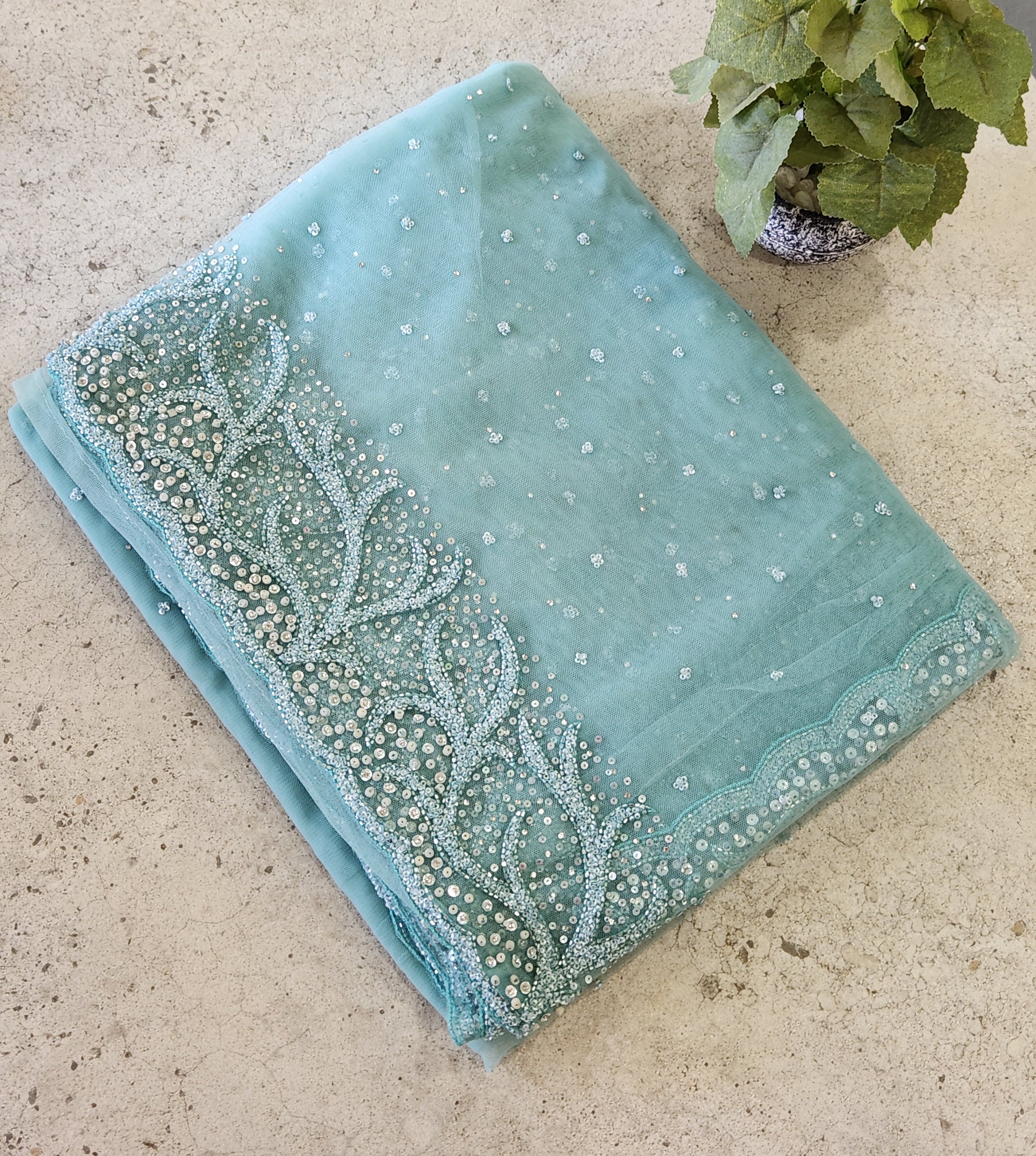 Premium Handworked Net Saree - SC 10210