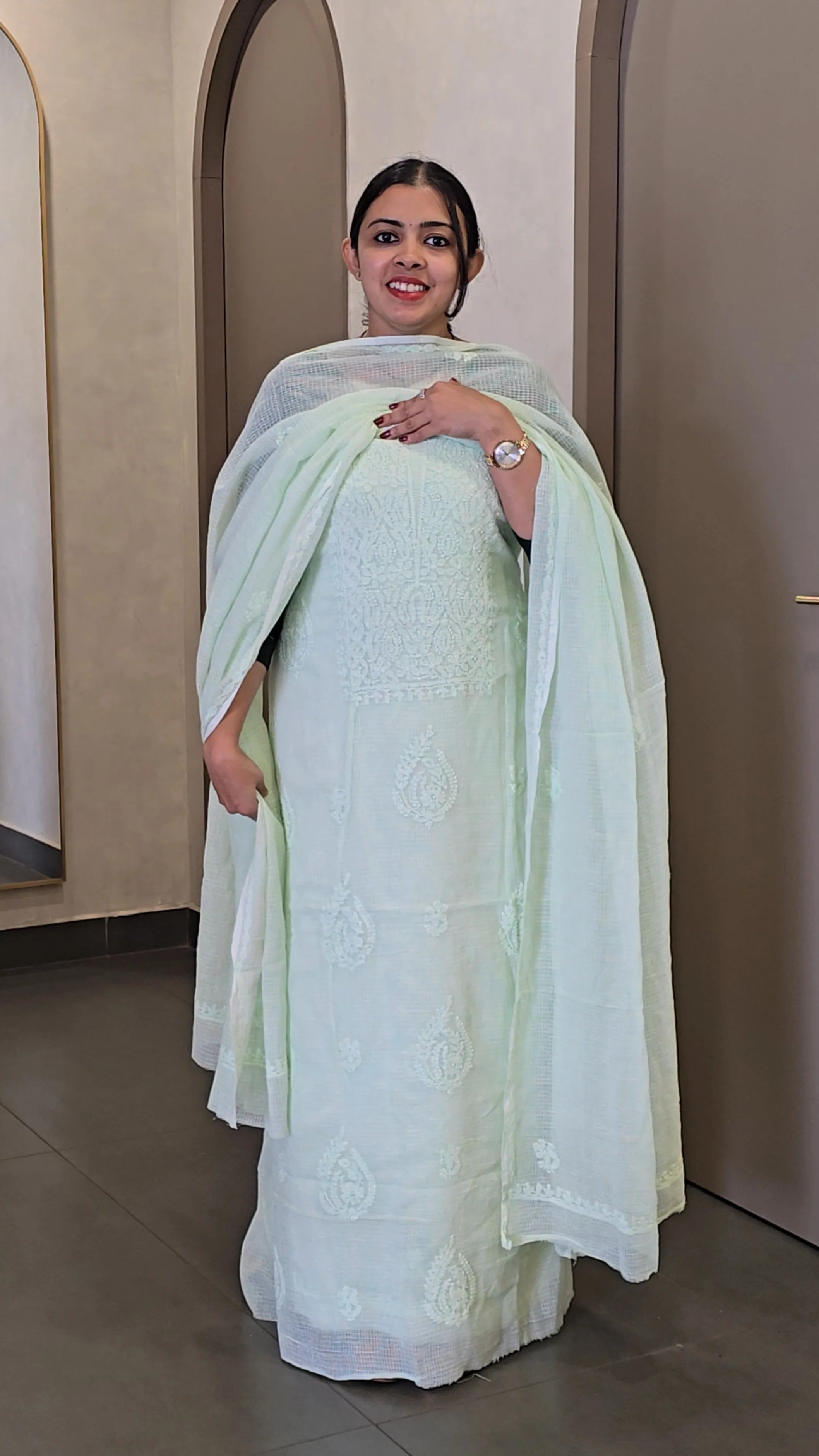 Premium Cotton Kota Chikanakari Salwarsuit - SC 10394