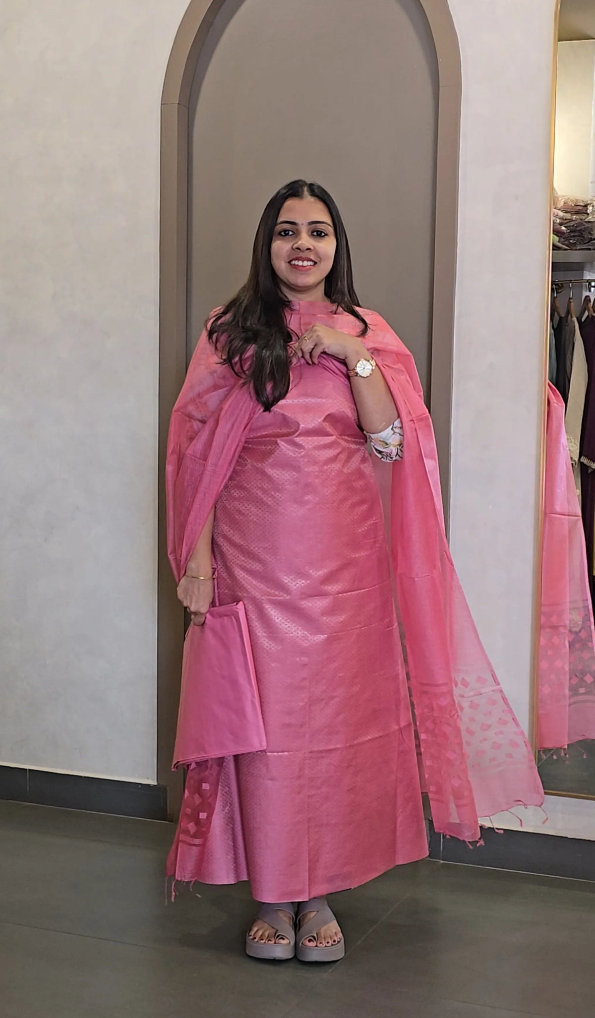 Semi-Tussar Silk Salwarsuit -SC 10862