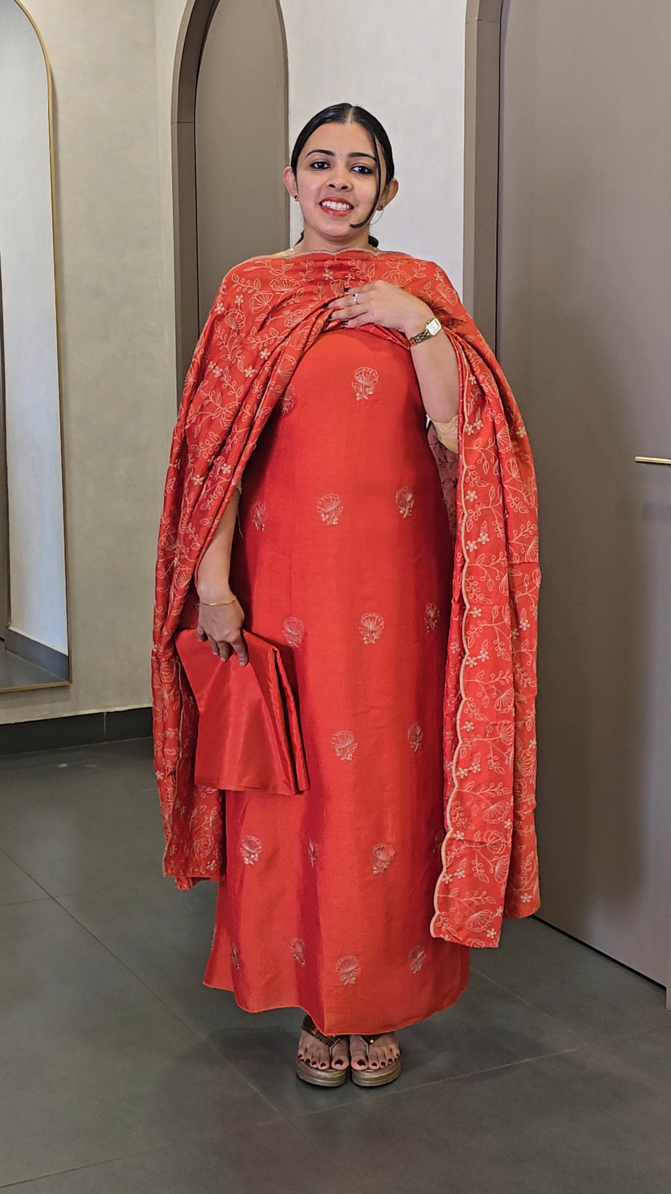Semi Raw Silk Salwarsuit - Offer