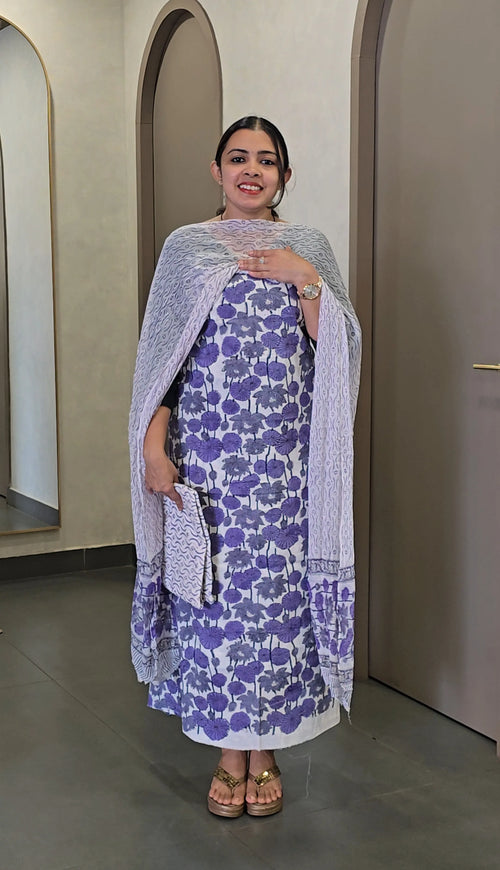 Cotton Salwarsuit with Chiffon Dupatta - SC 10332