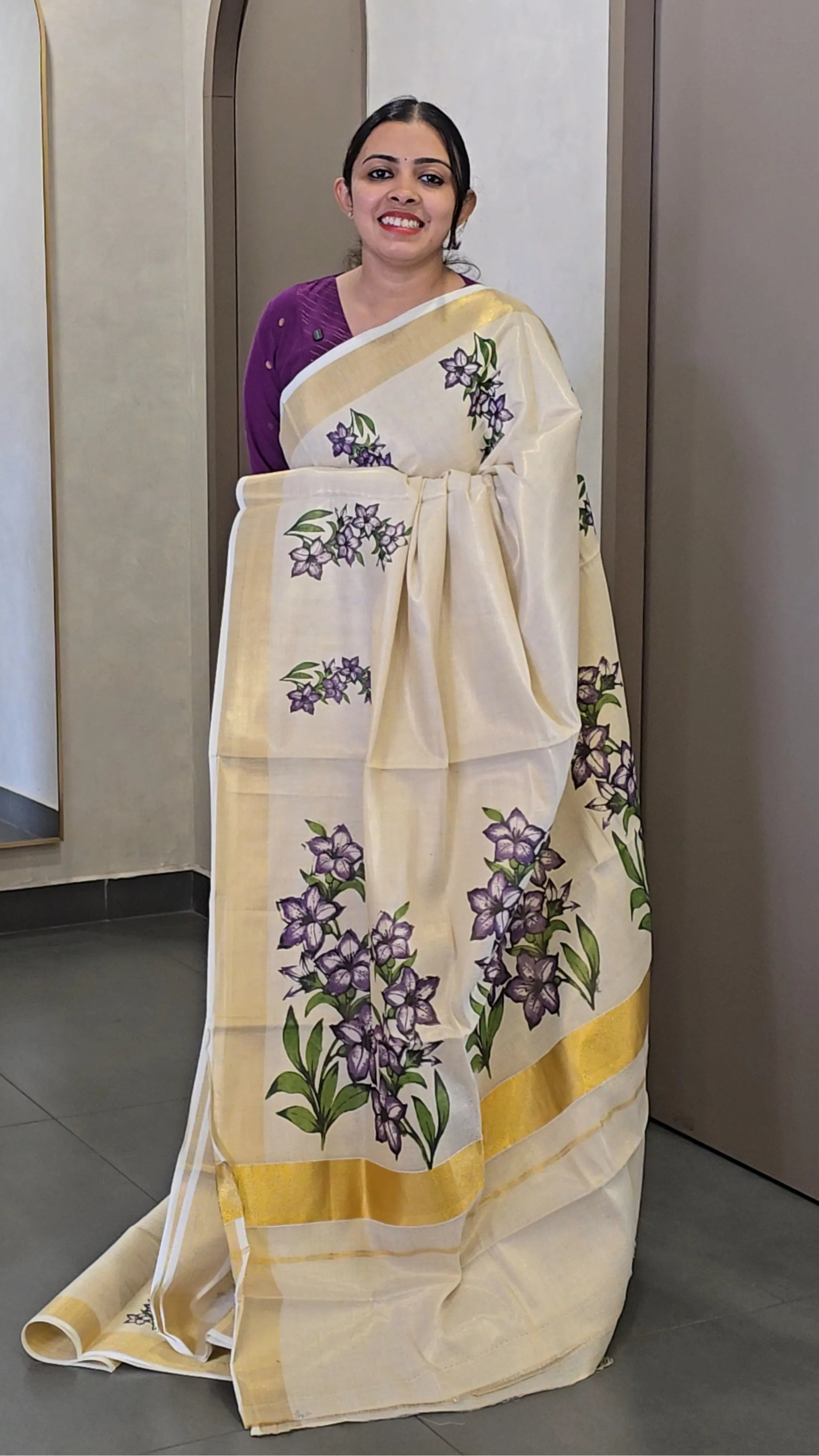 Soft Tissue Onam Saree - SC 10618