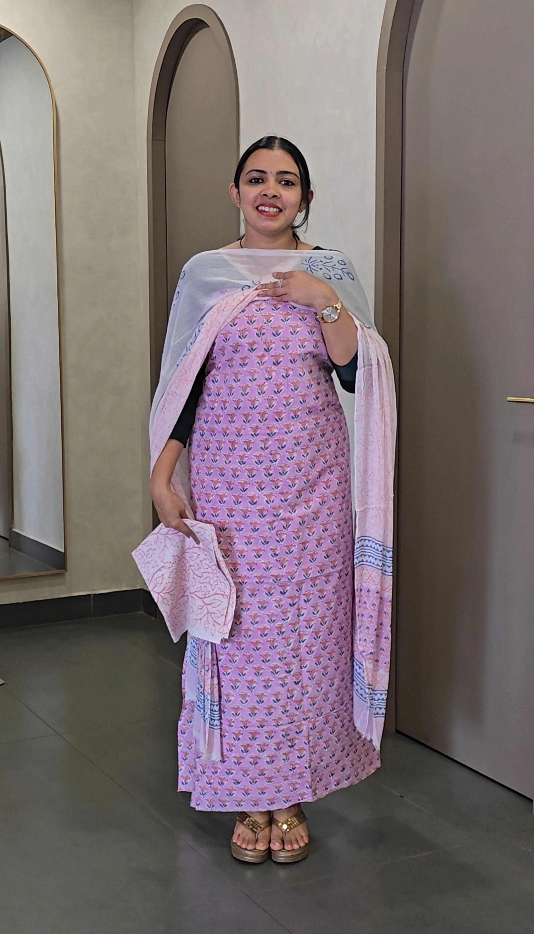 Cotton Salwarsuit with Chiffon Dupatta - SC 10332