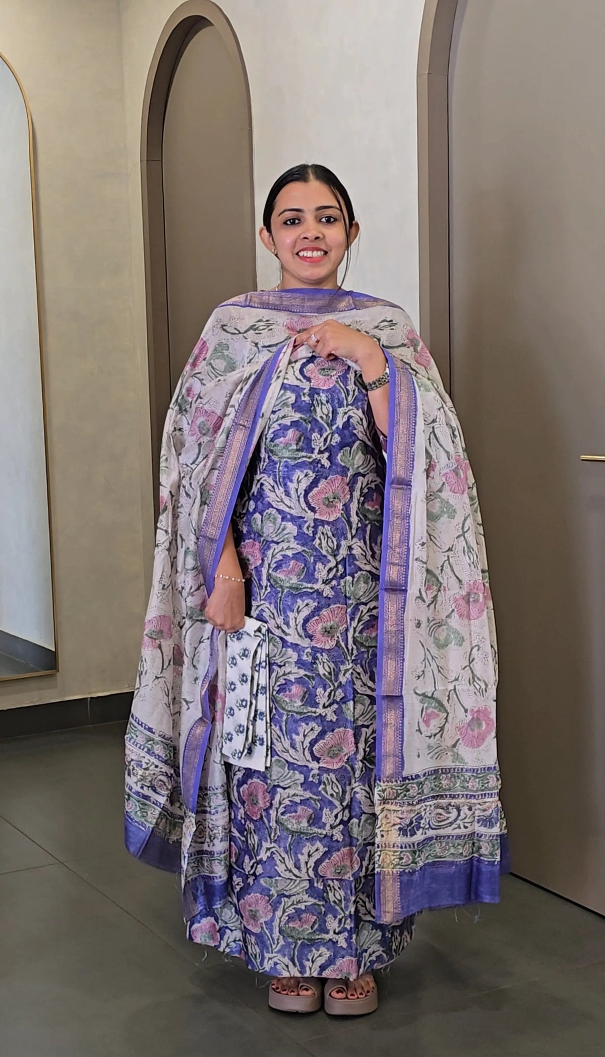 Maheshwari Silk Salwarsuit - SC 10841