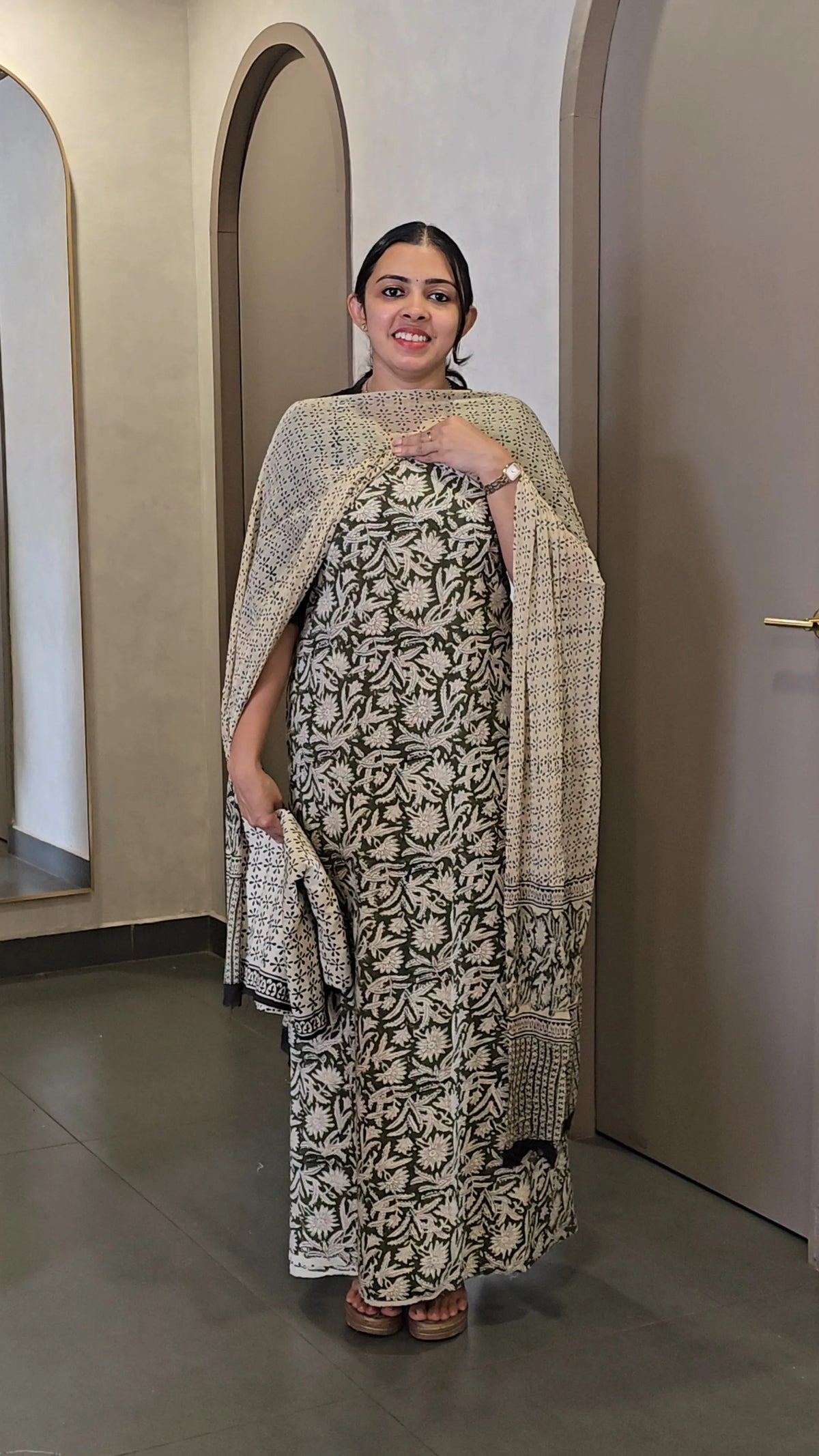 Cotton Salwarsuit with Chiffon Dupatta - SC 10332