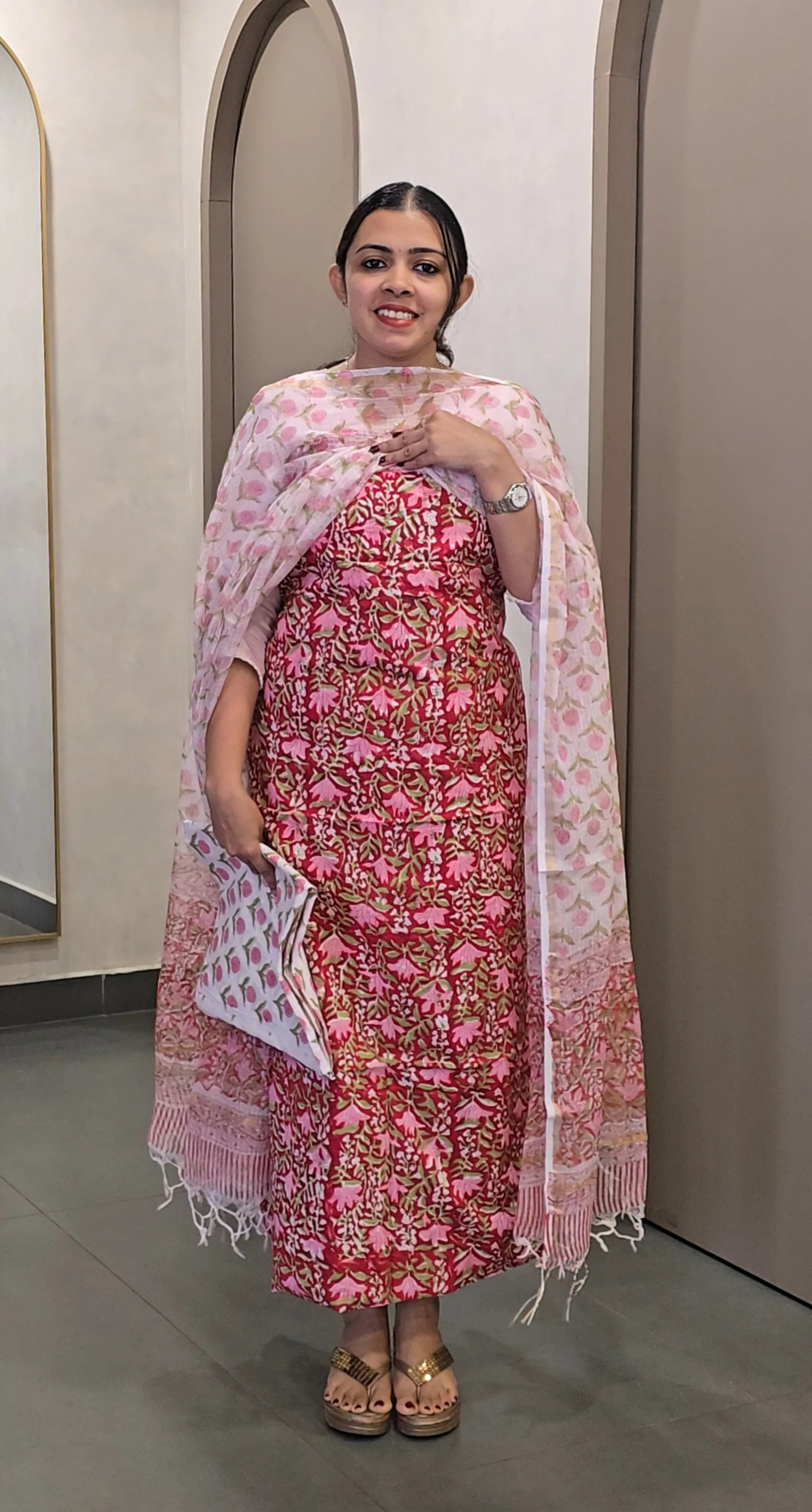 Cotton Salwarsuit with Kota Doria Dupatta - SC 10337