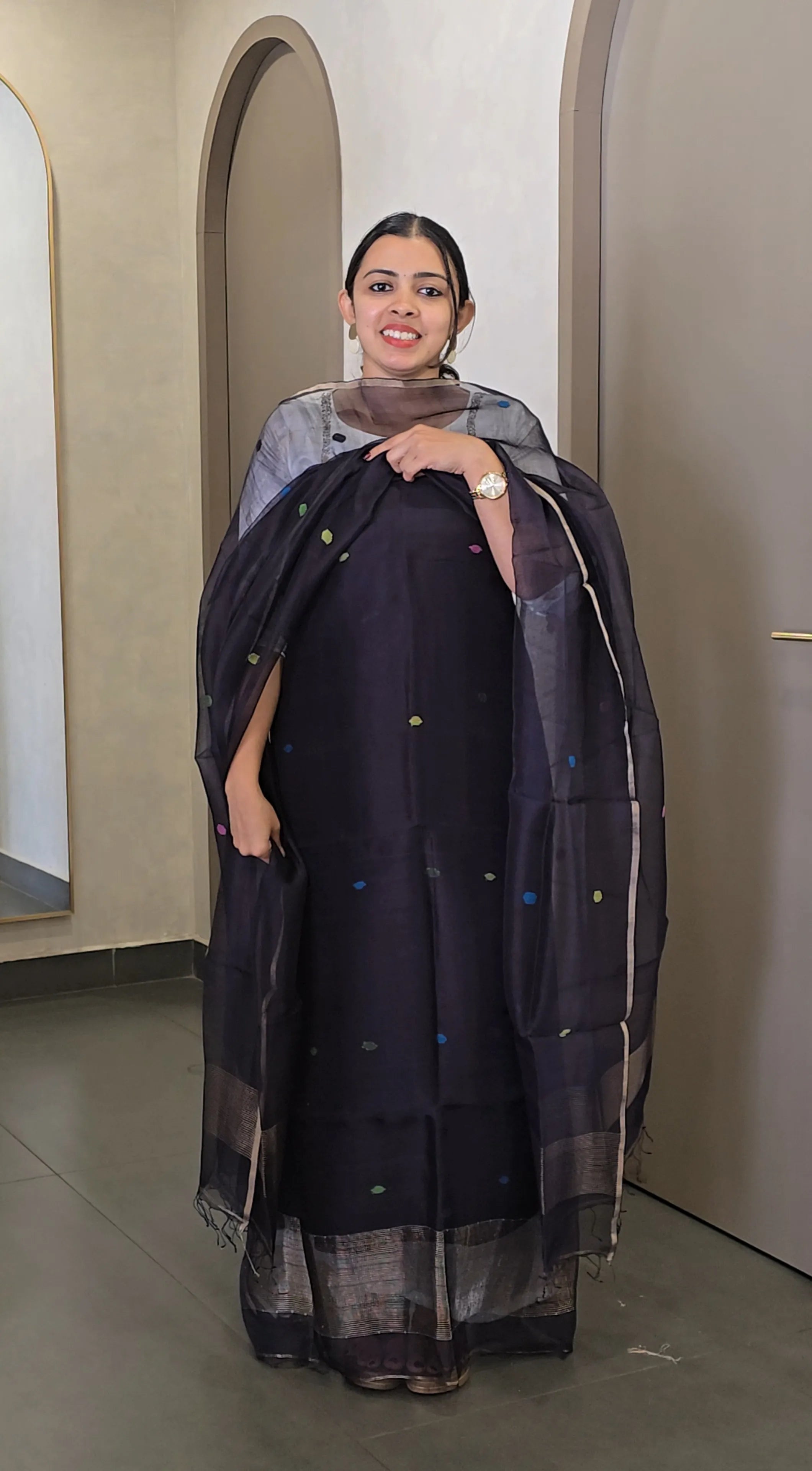 Pure Tussar Organza Salwarsuit - SC 10056