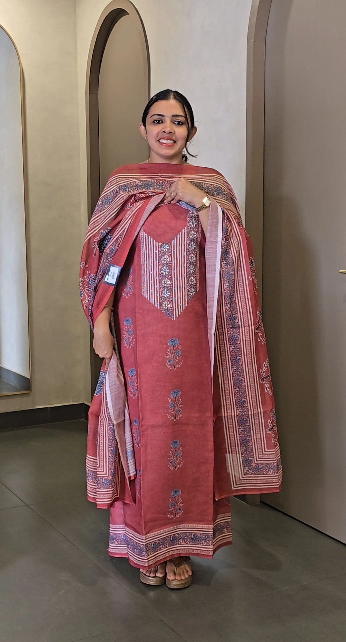 Semi-Linen Salwarsuit - SC 10713