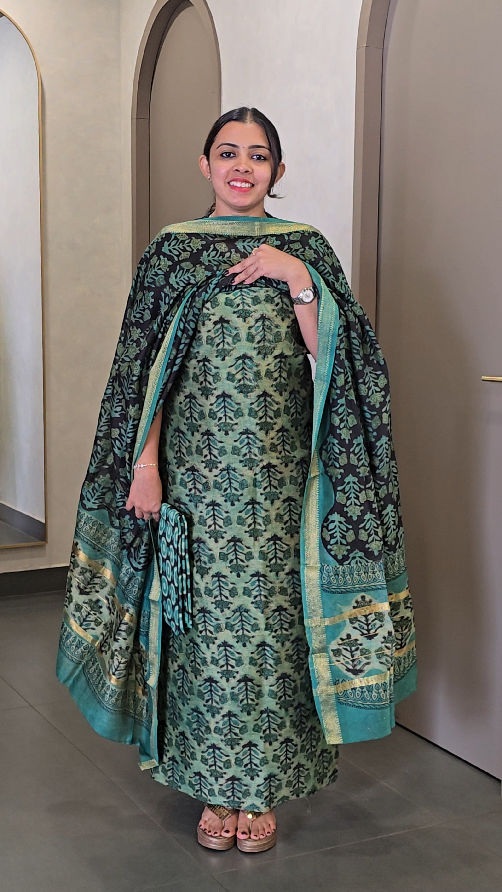 Maheshwari Silk Salwarsuit - SC 10327