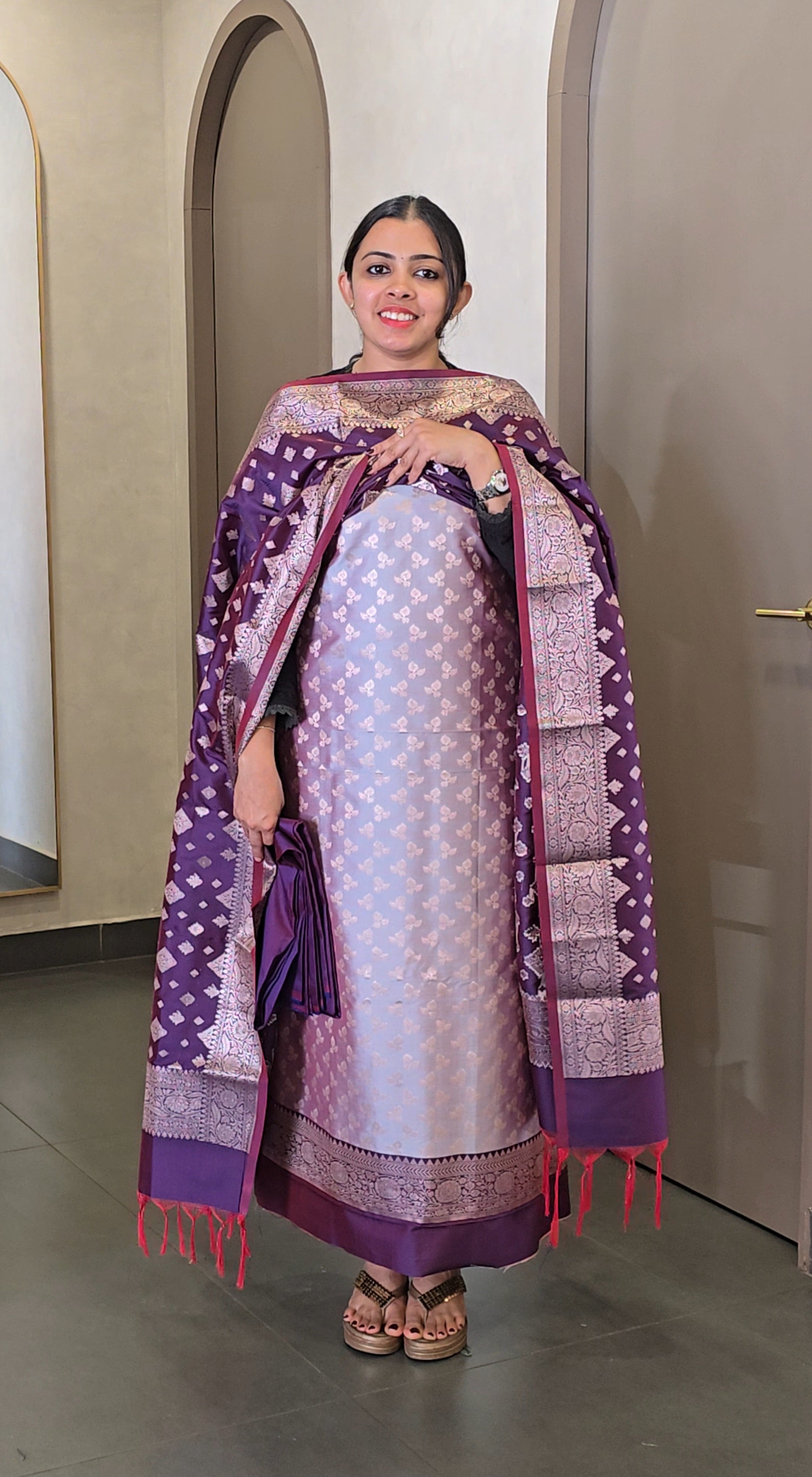 Soft Silk Banarasi Salwarsuit - SC 10254