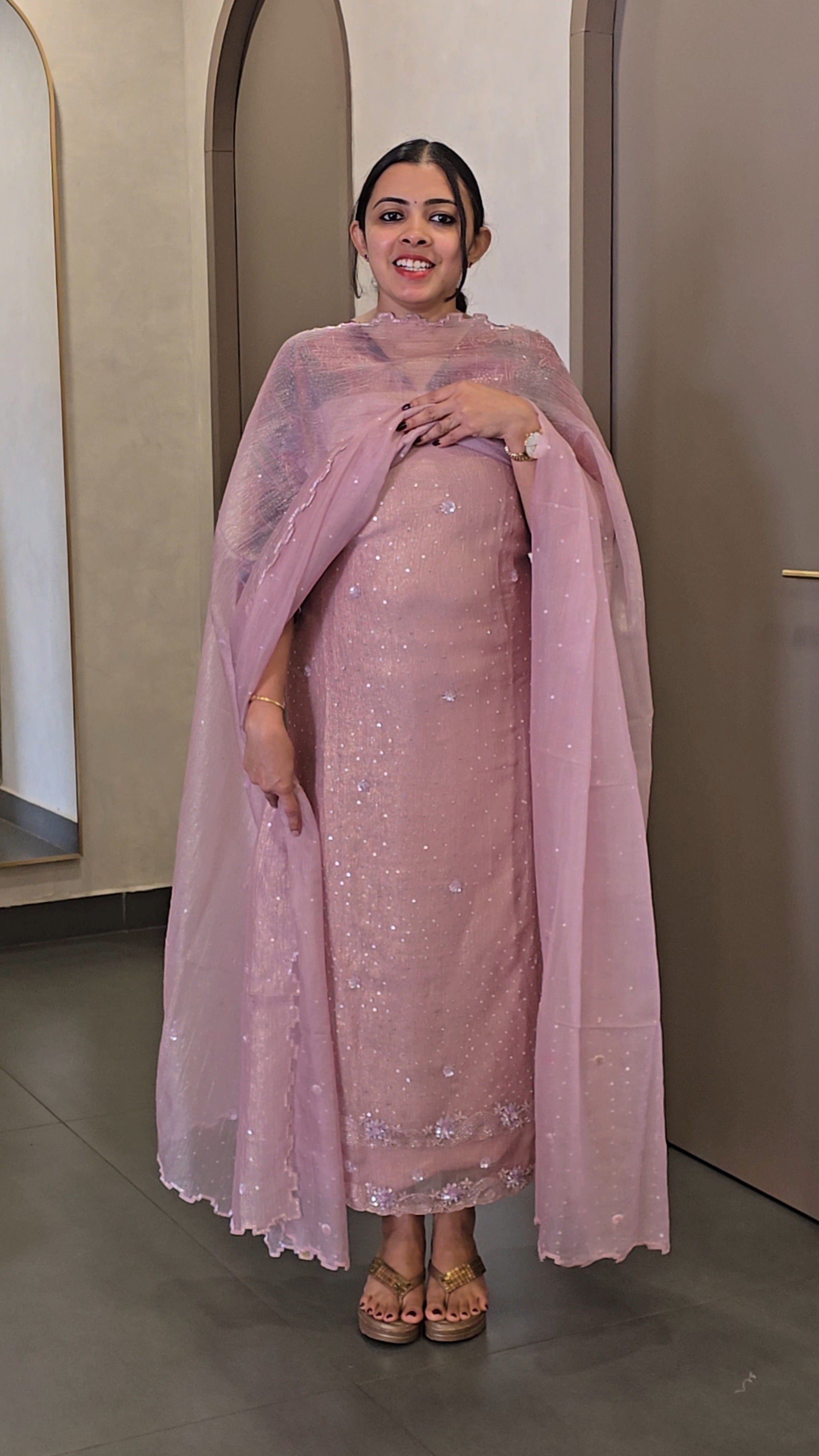 Pure Crushed Crepe Silk Salwarsuit - SC 10243