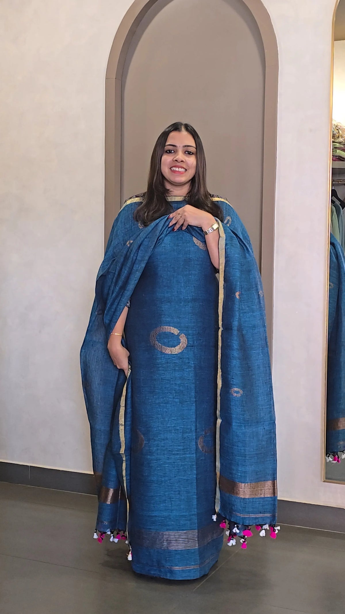 Pure Handloom Linen Salwarsuit- SC 10856