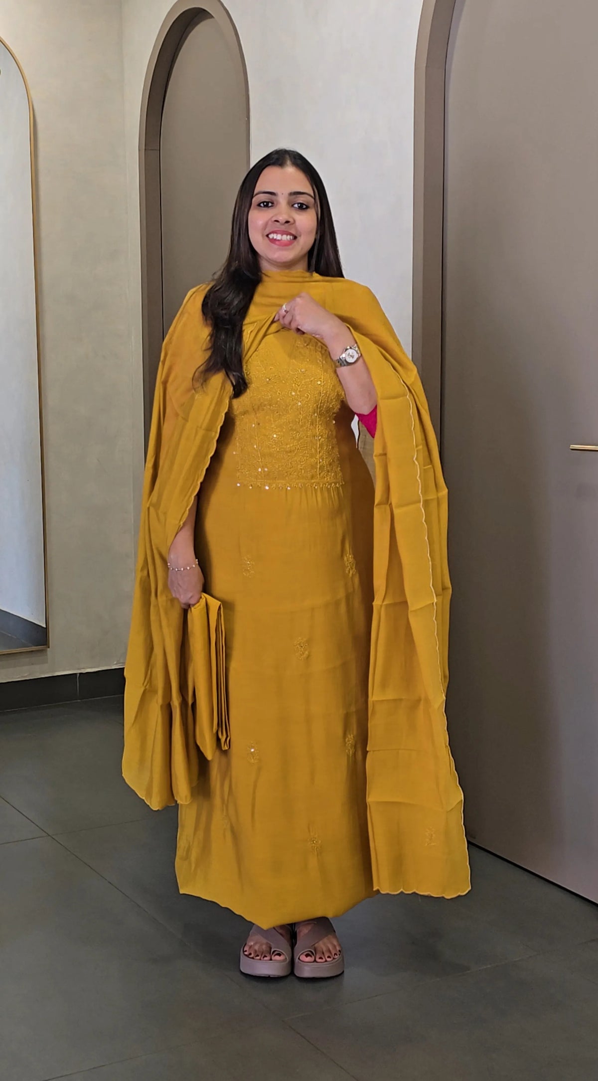 Mulchanderi Salwarsuit with Chikankari work - SC 10811