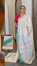 Pure Linen Onam Saree - SC 9072