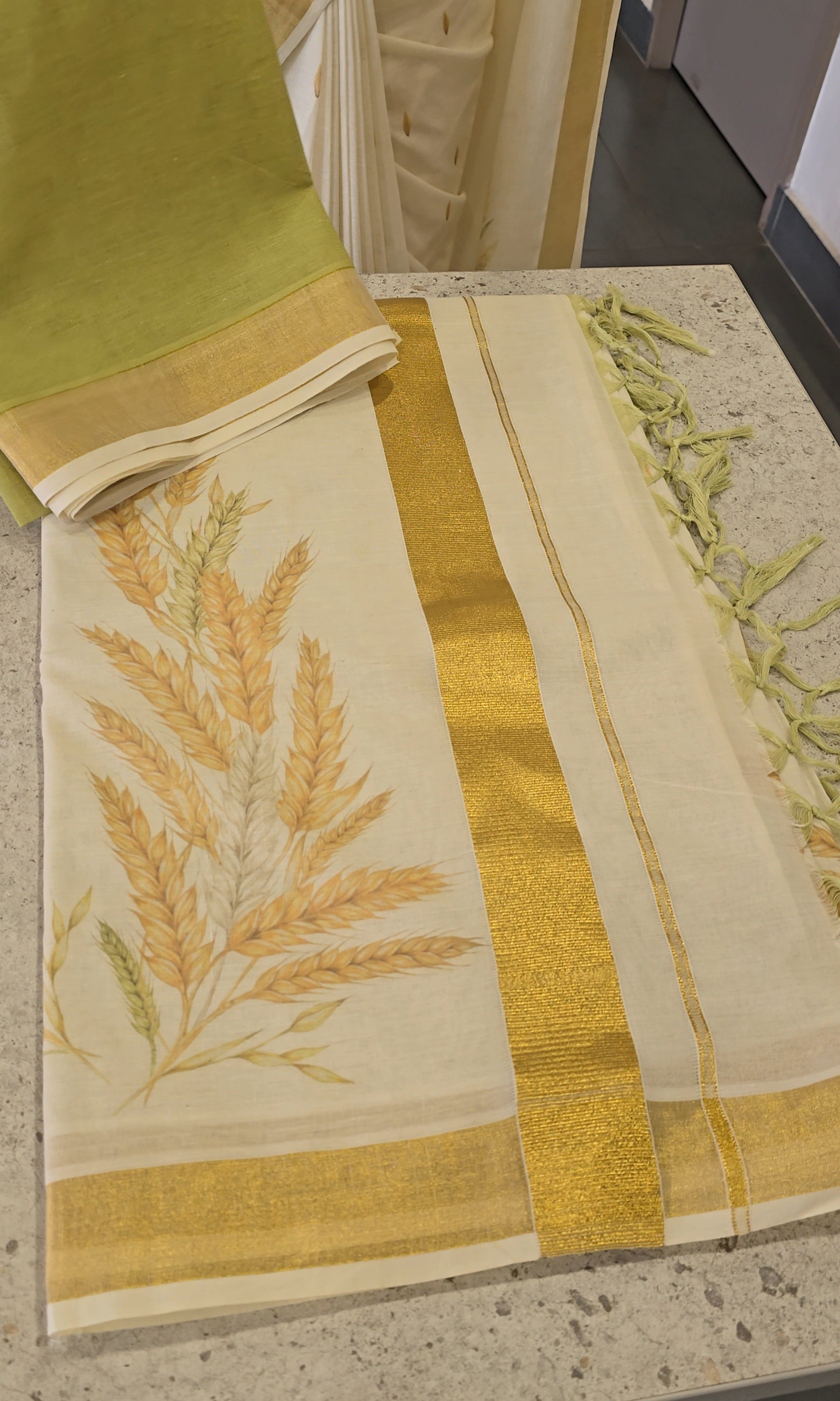 Kerala Cotton Onam Saree - SC 10187