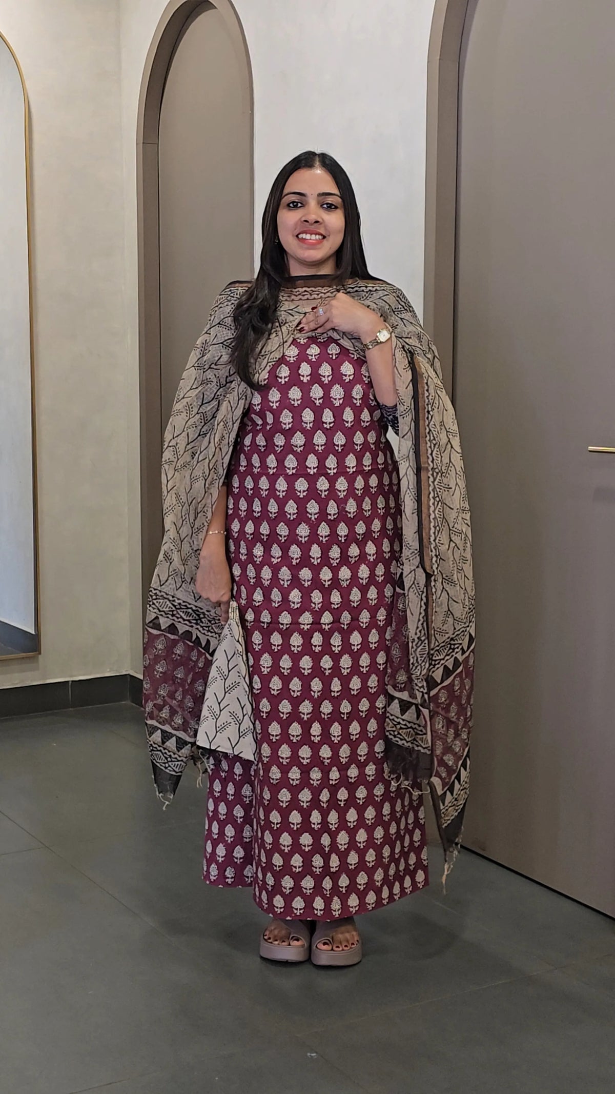 Cotton Salwarsuit with Kota Doria Dupatta - SC 10815