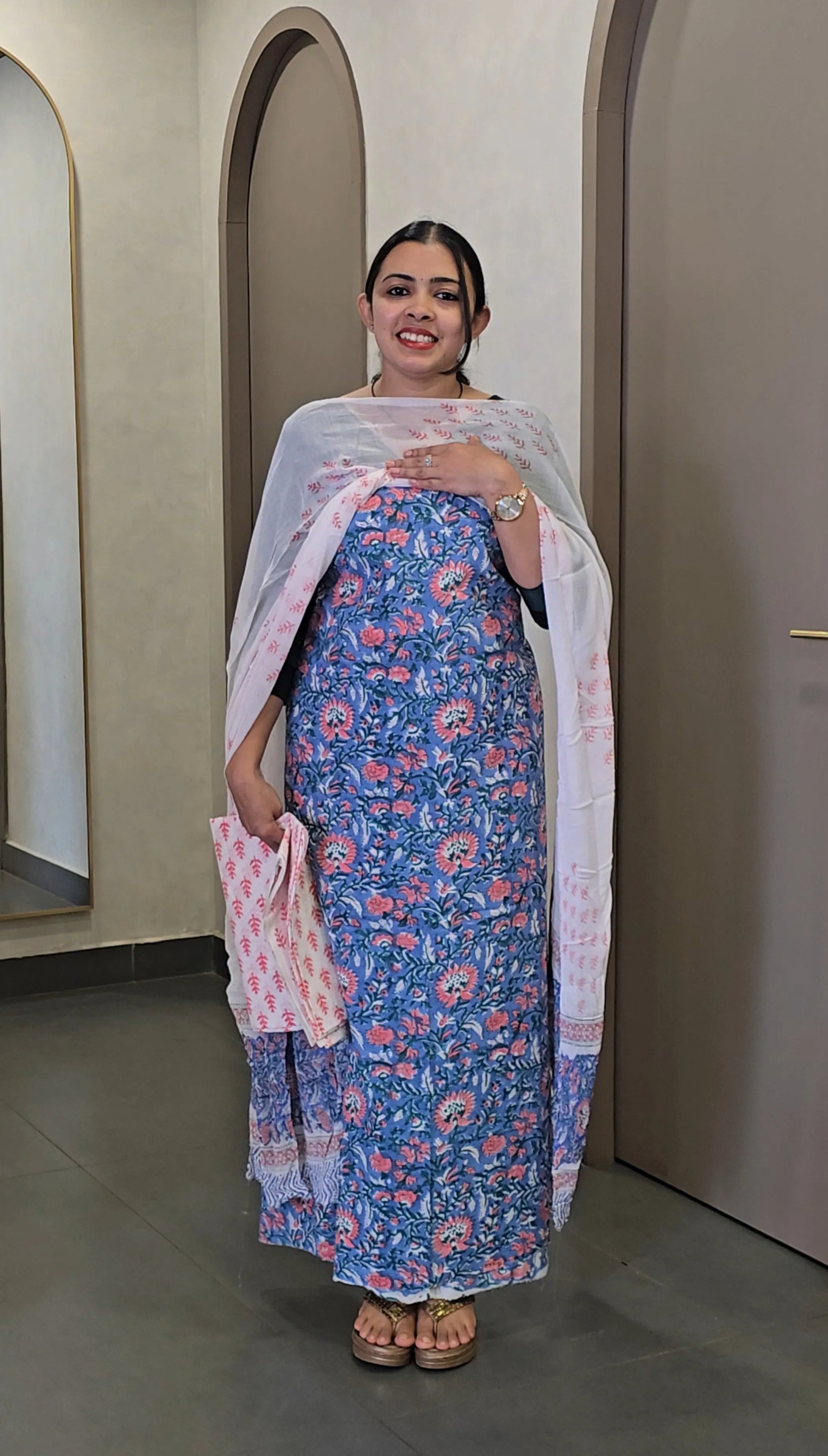 Cotton Salwarsuit with Chiffon Dupatta - SC 10332