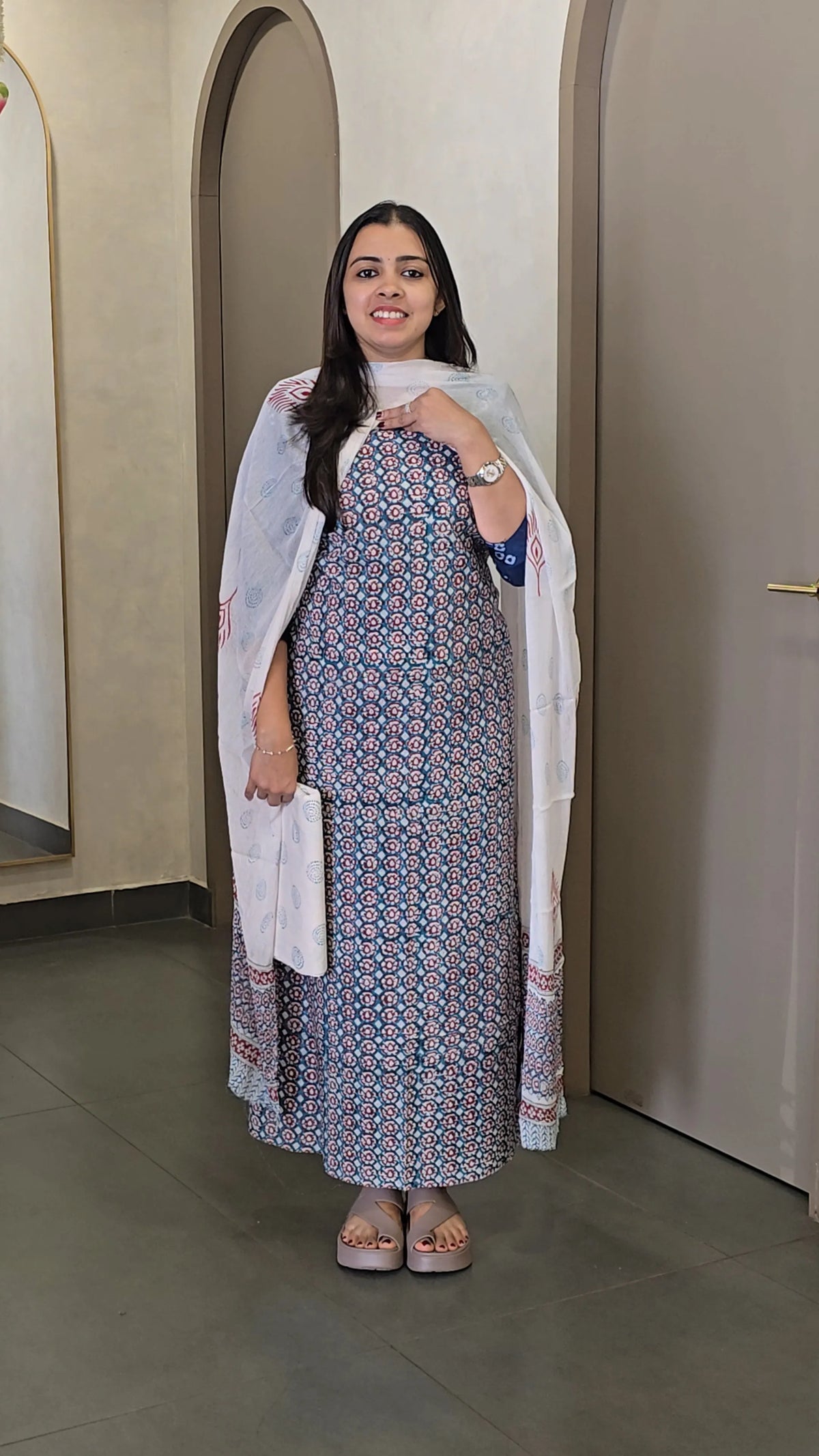 Cotton Salwarsuit with Chiffon Dupatta - SC 10333