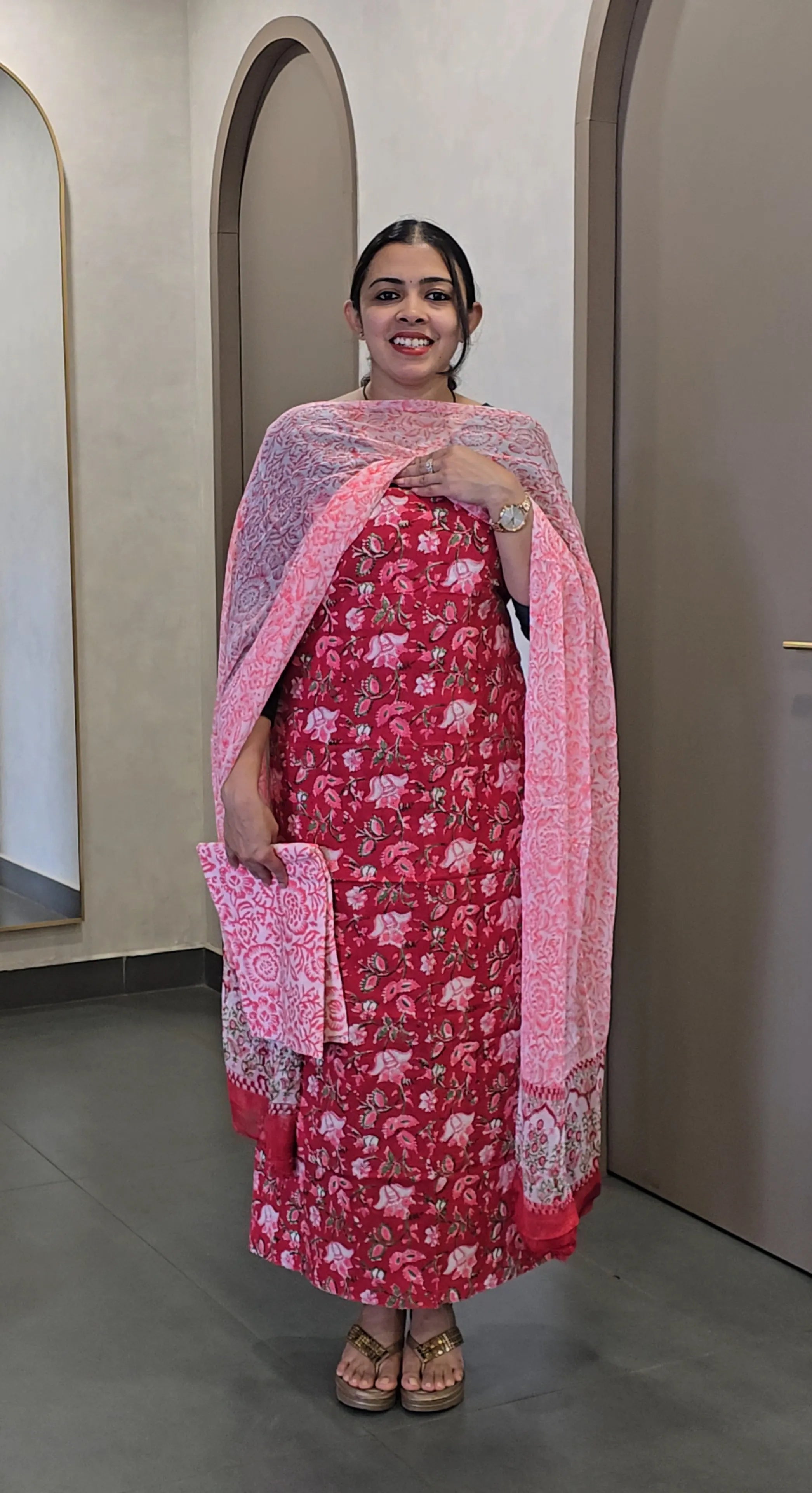 Cotton Salwarsuit with Chiffon Dupatta - SC 10332