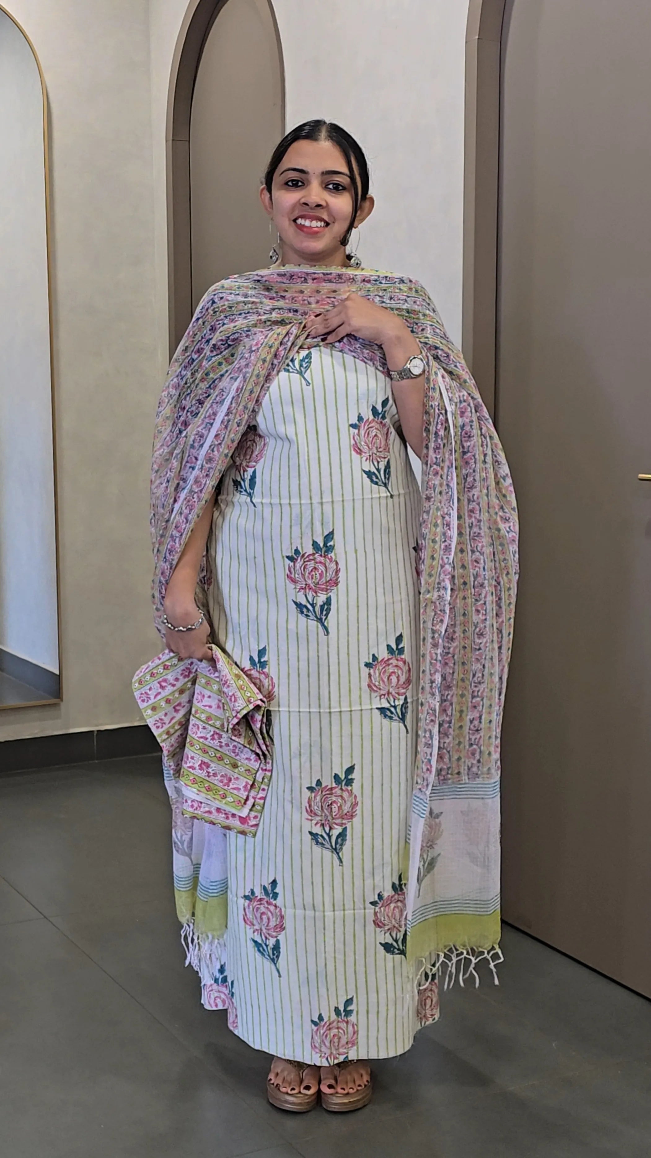 Cotton Salwarsuit with Kota Doria Dupatta - SC 10337