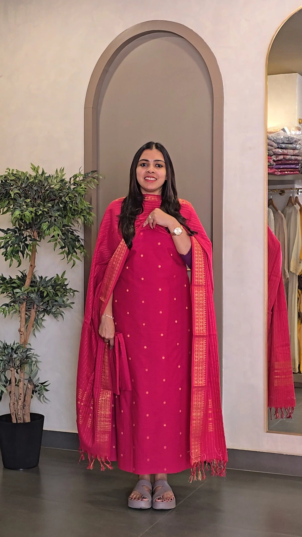 Handloom Cotton Salwarsuit - SC 10983